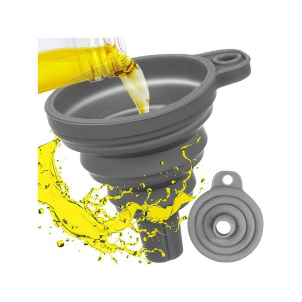 Ruhhy Trichter Faltbarer Silikontrichter, (Spar-Set, 1-tlg., platzsparend), leicht, flexibel und kann in der Spülmaschine gewaschen werden