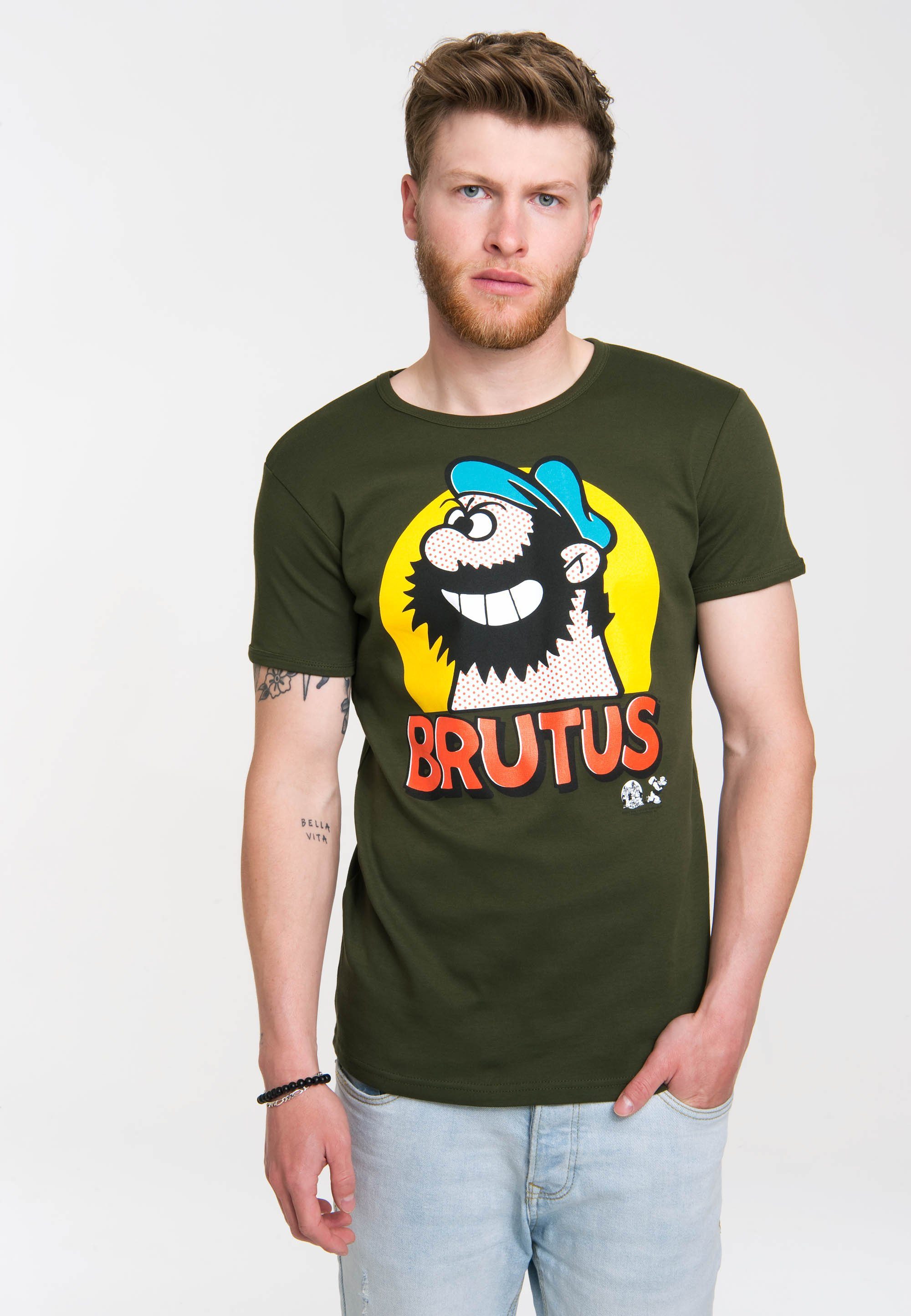 mit T-Shirt LOGOSHIRT lässigem Brutus Vintage-Print