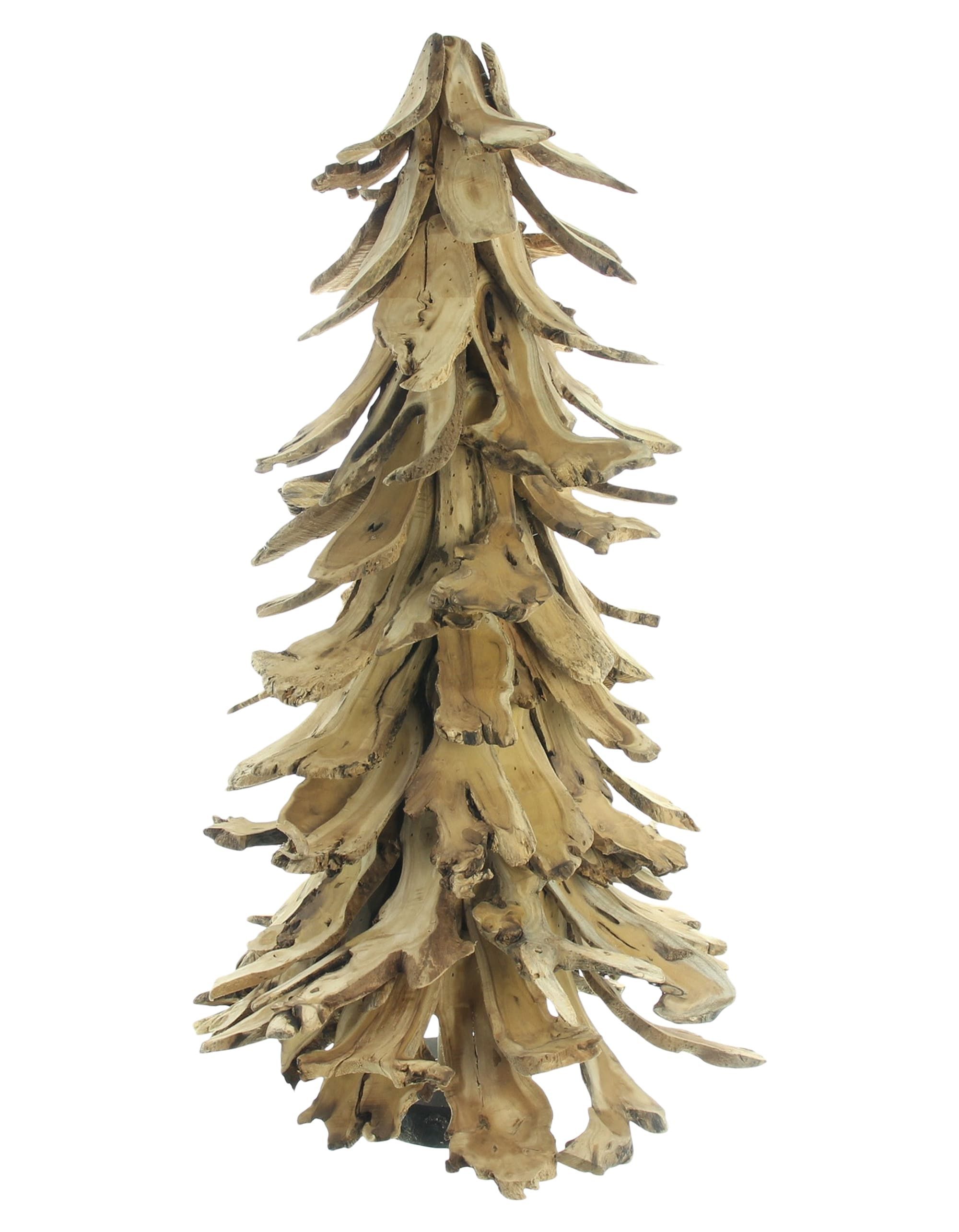 Dekoleidenschaft Künstlicher Weihnachtsbaum Dekotanne "Holzscheiben" Tannenbaum Alternative aus Massivholz, 90 cm hoch, Kunstbaum Weihnachten