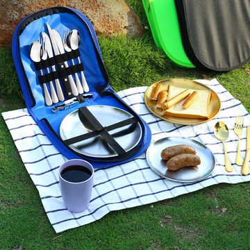 Atäsi Geschirr-Set 10-teiliges Küchen Utensilien Set für Camping, Reisen, Wandern