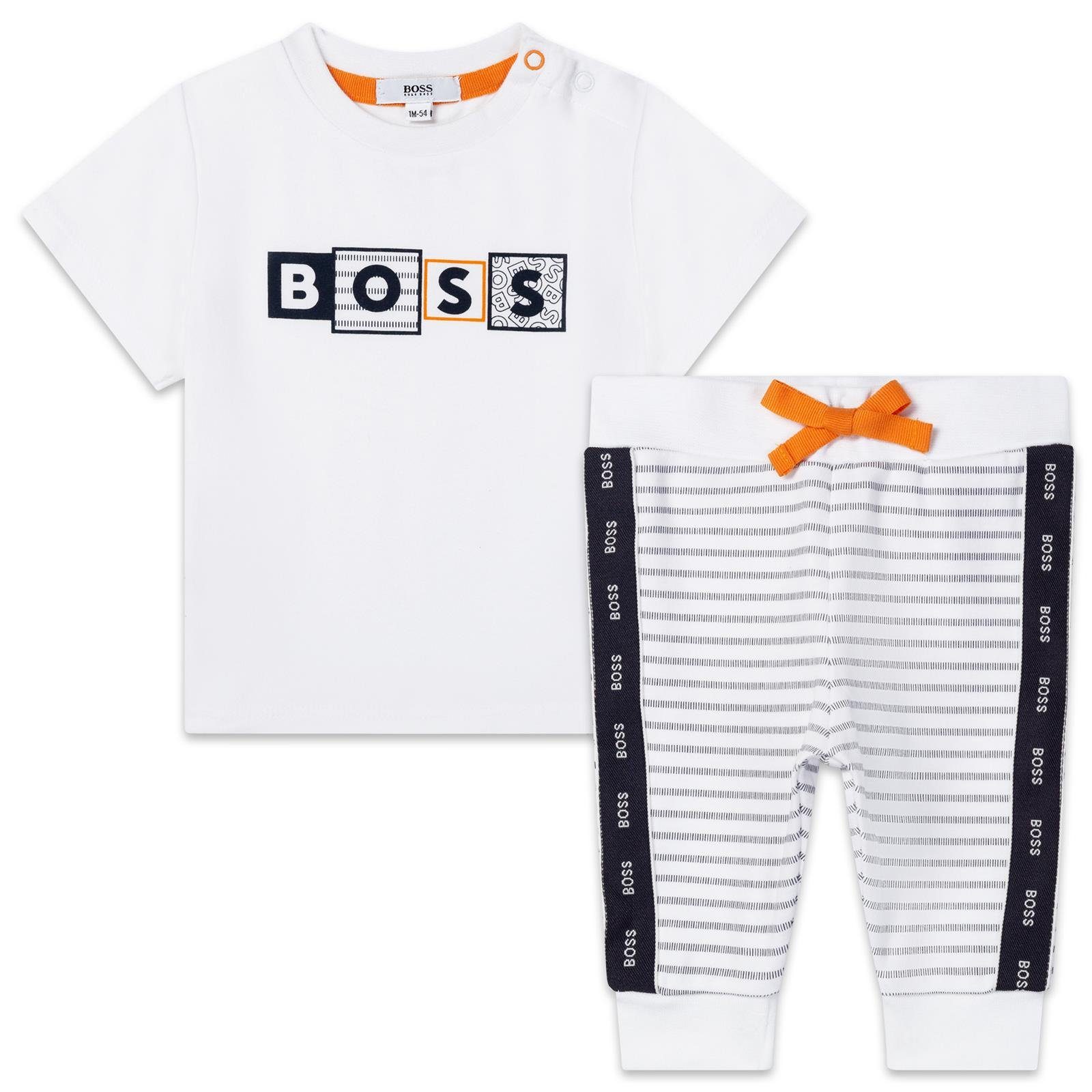 BOSS BOSS und Kombination Baby Details Hose T-shirt mit Logo Neugeborenen-Geschenkset
