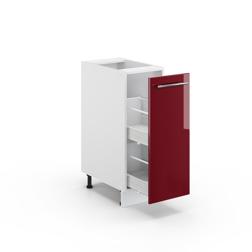 Vicco Apothekerschrank Fame-Line, Bordeaux Hochglanz/Weiß, 30 cm ohne Arbeitsplatte (1-St) – Bild 5 von 5