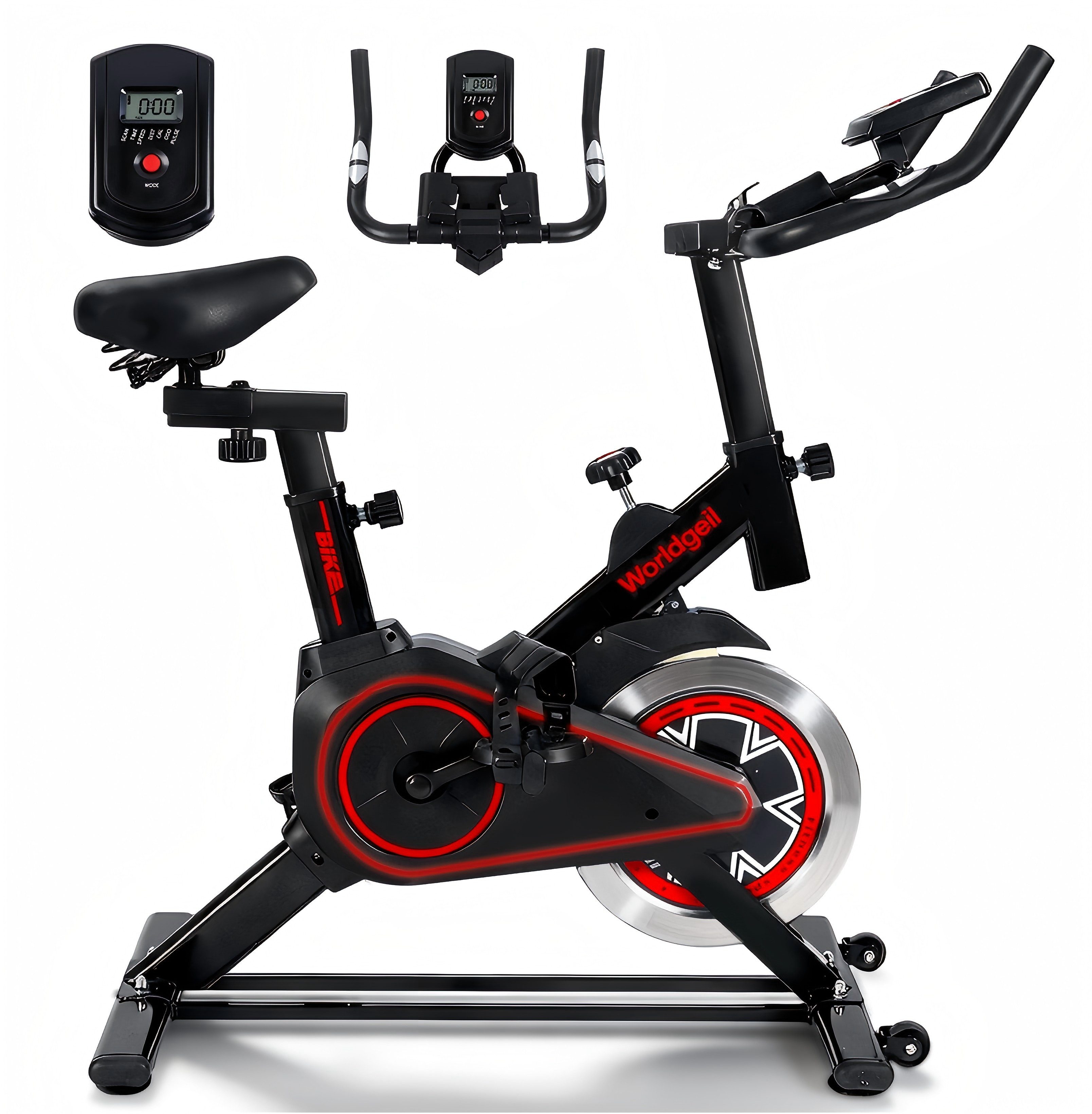 ZMH Heimtrainer 3in1 mit Magnetwiderstand - Klappbares stationäres Fahrrad für Zuhause, Fahrradtrainer Speedbike für Training zu Hause
