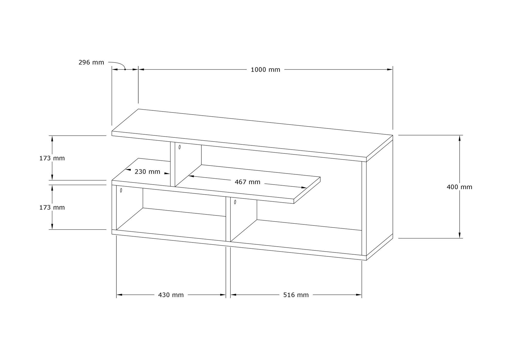 Skye Decor TV-Schrank Schränke, 40x100x29,6 cm, Melaminbeschichtete Partikelplatte 100