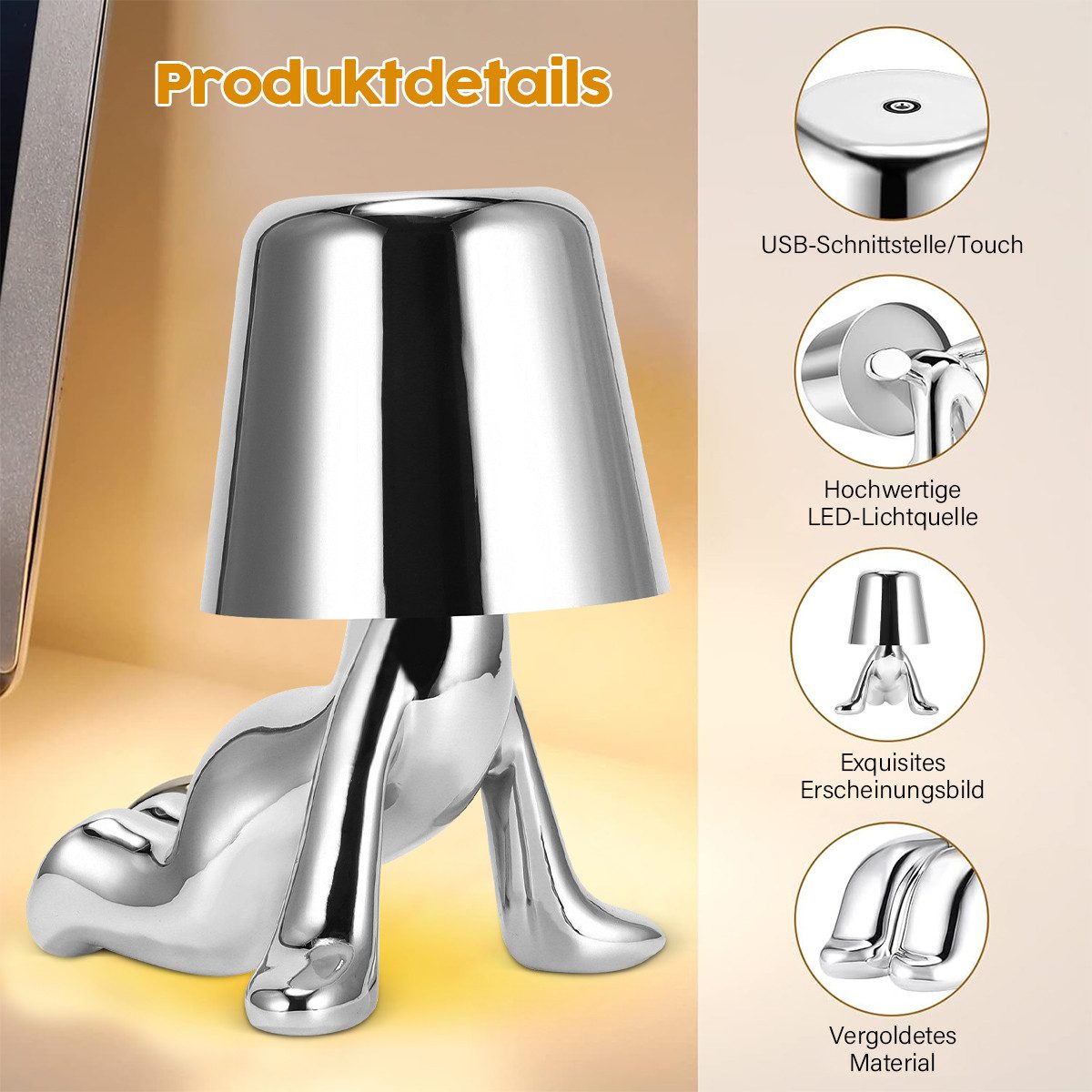 RWEUOQ LED Tischleuchte Tischlampe mit Touch günstig online kaufen