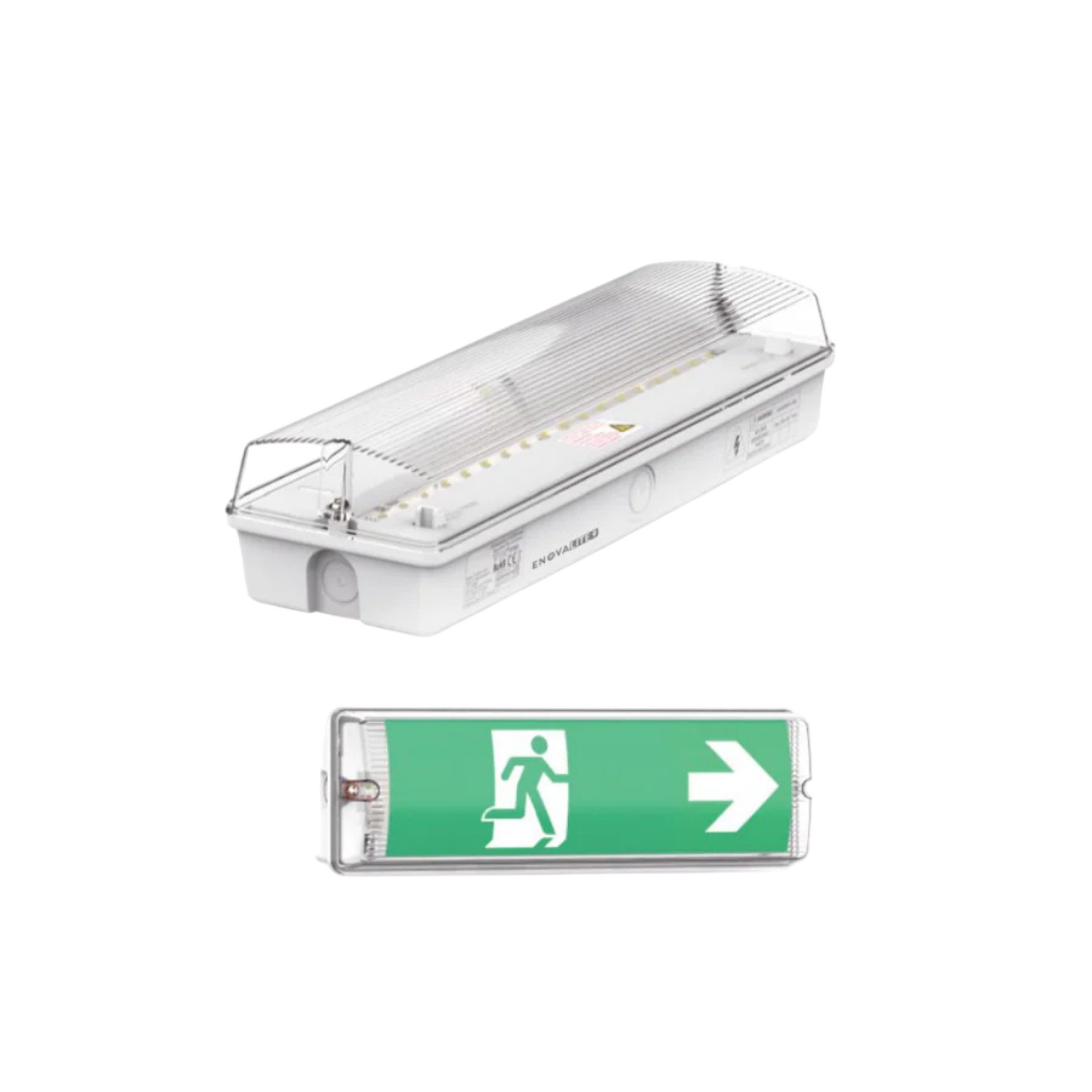 ENOVALITE LED Arbeitsleuchte ENOVALITE Fluchtwegleuchte 4W 6000K Kaltweiß Notausgang Leuchte Akku, LED fest integriert, Tageslichtweiß, Fluchtwegleuchte