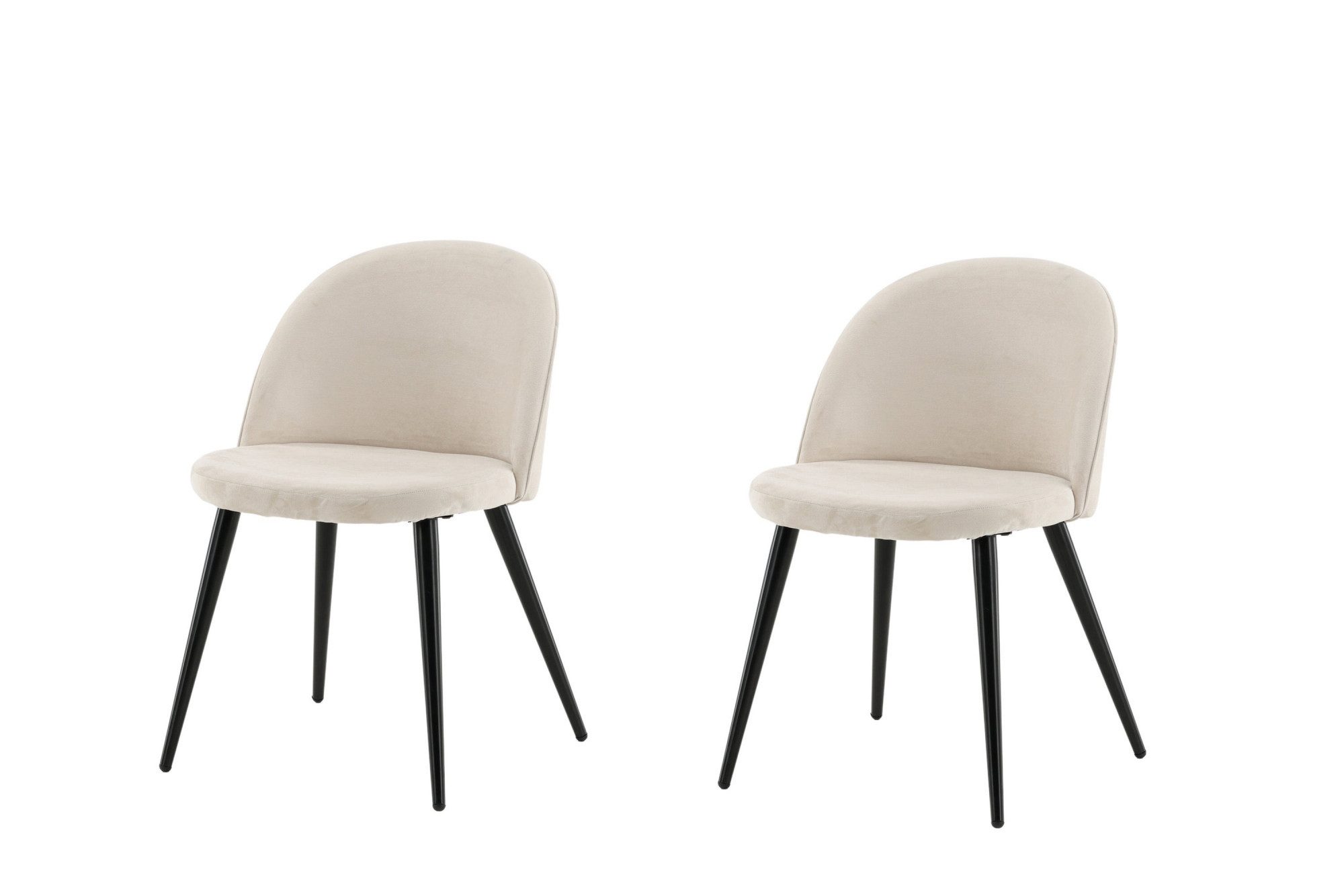 Venture Home Esszimmerstuhl Velvet, 2er-Set Esszimmerstühle mit Samtbezug, 150 kg belastbar (2 St), Polsterstuhl, weicher Bezug, Metallbeine, abgerundet – Bild 2 von 5