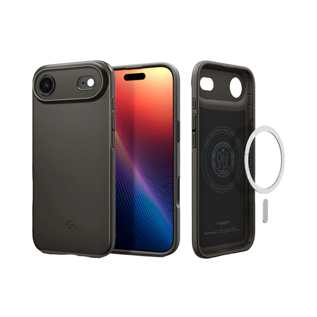 Spigen Backcover Spigen Thin Fit Backcover mit MagSafe Apple iPhone Air - Gunmetal