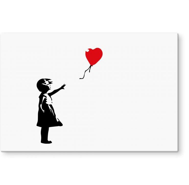Wall-Art Küchenrückwand Banksy Girl with the red ballon, (1-tlg)