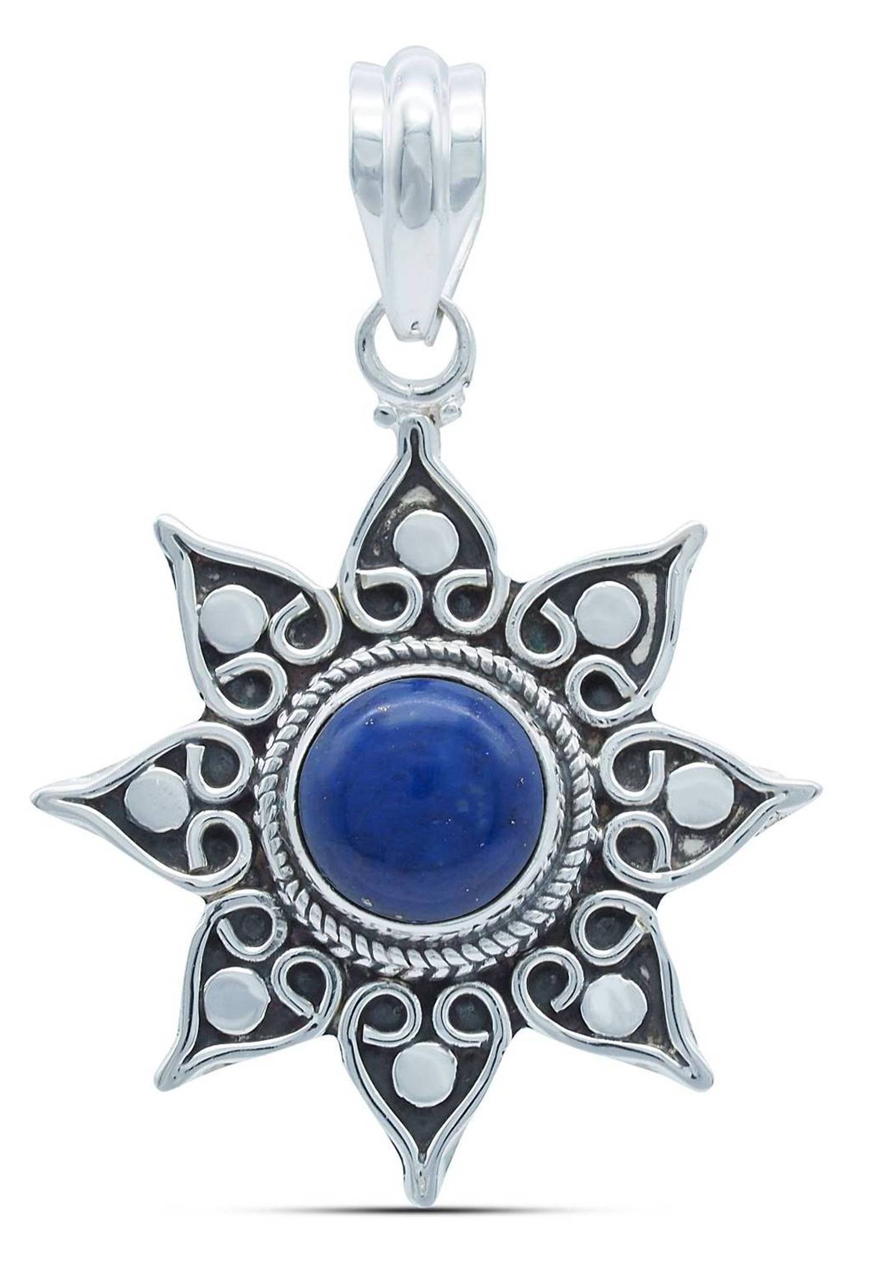 925er mit mantraroma Kettenanhänger Lazuli Silber Lapis