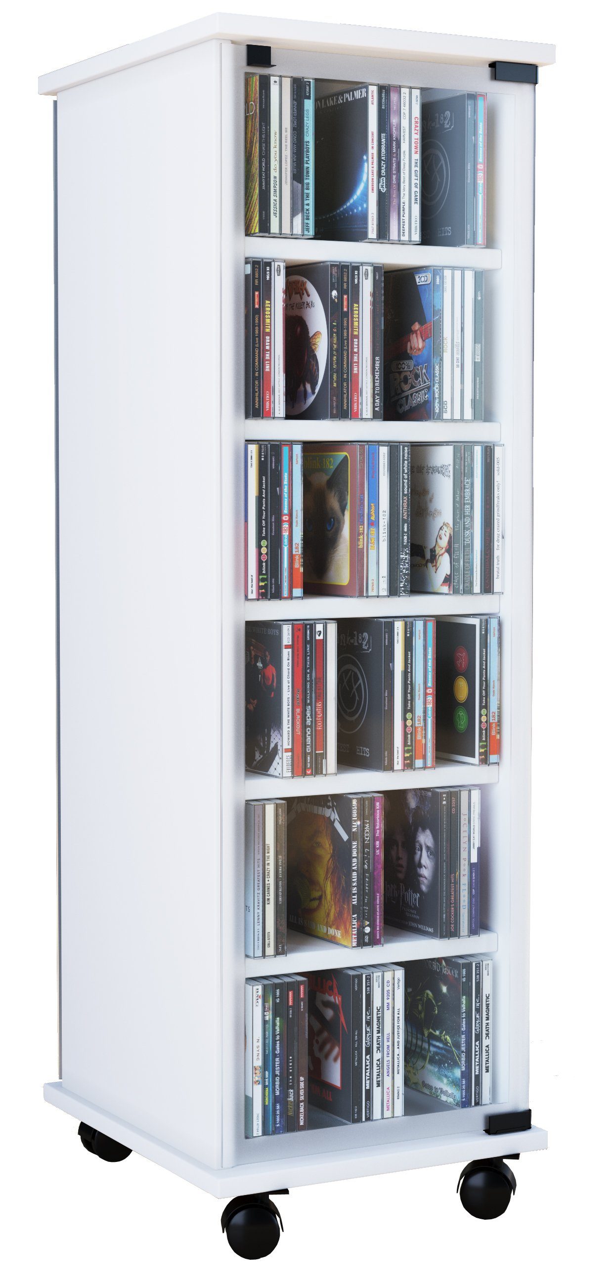 VCM CD-Regal Holz CD DVD Stand Regal Schrank Valenza Glastür günstig online kaufen