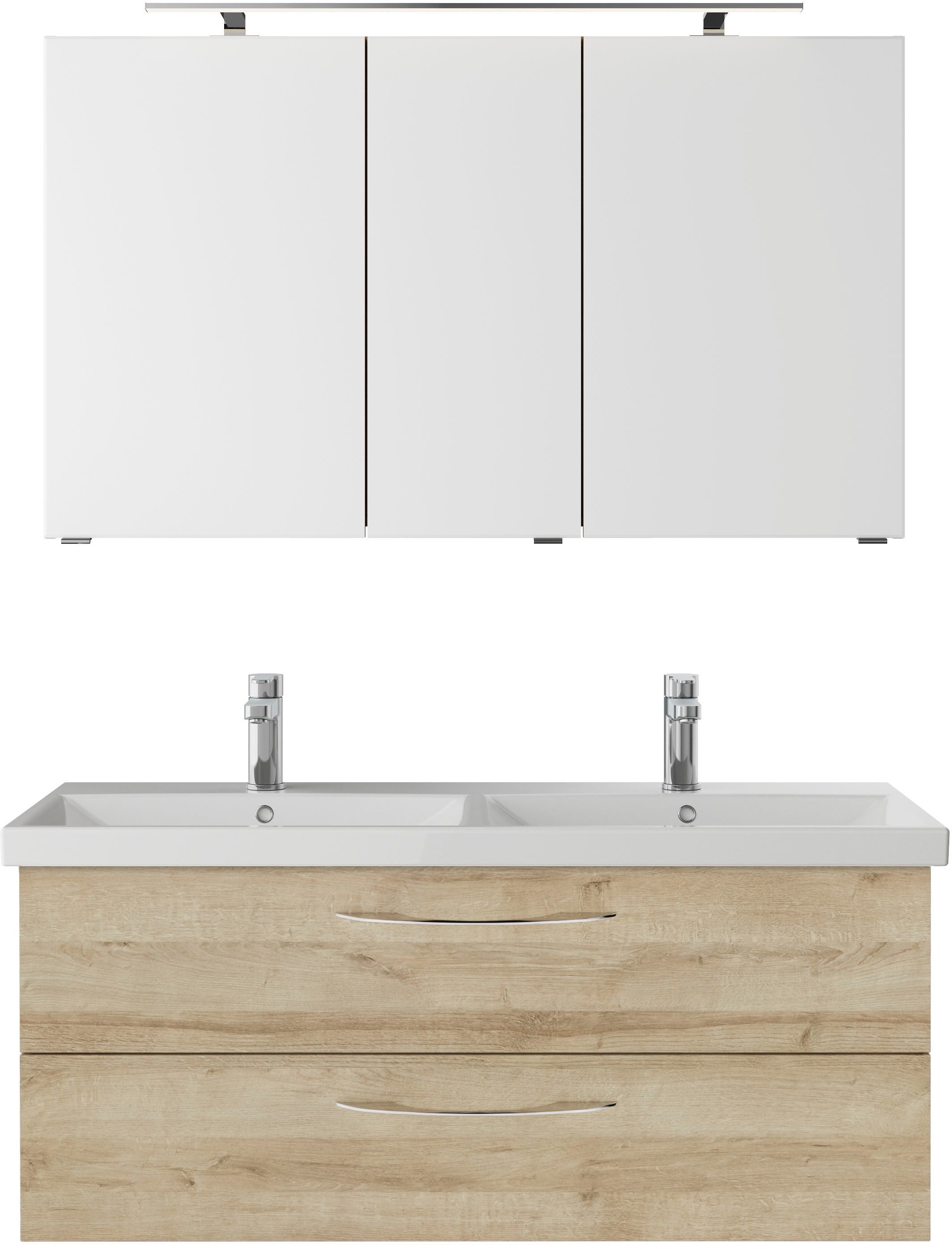 Saphir Badmöbel-Set Serie 4035 2-teilig, Keramik-Doppelwaschtisch mit LED-S günstig online kaufen