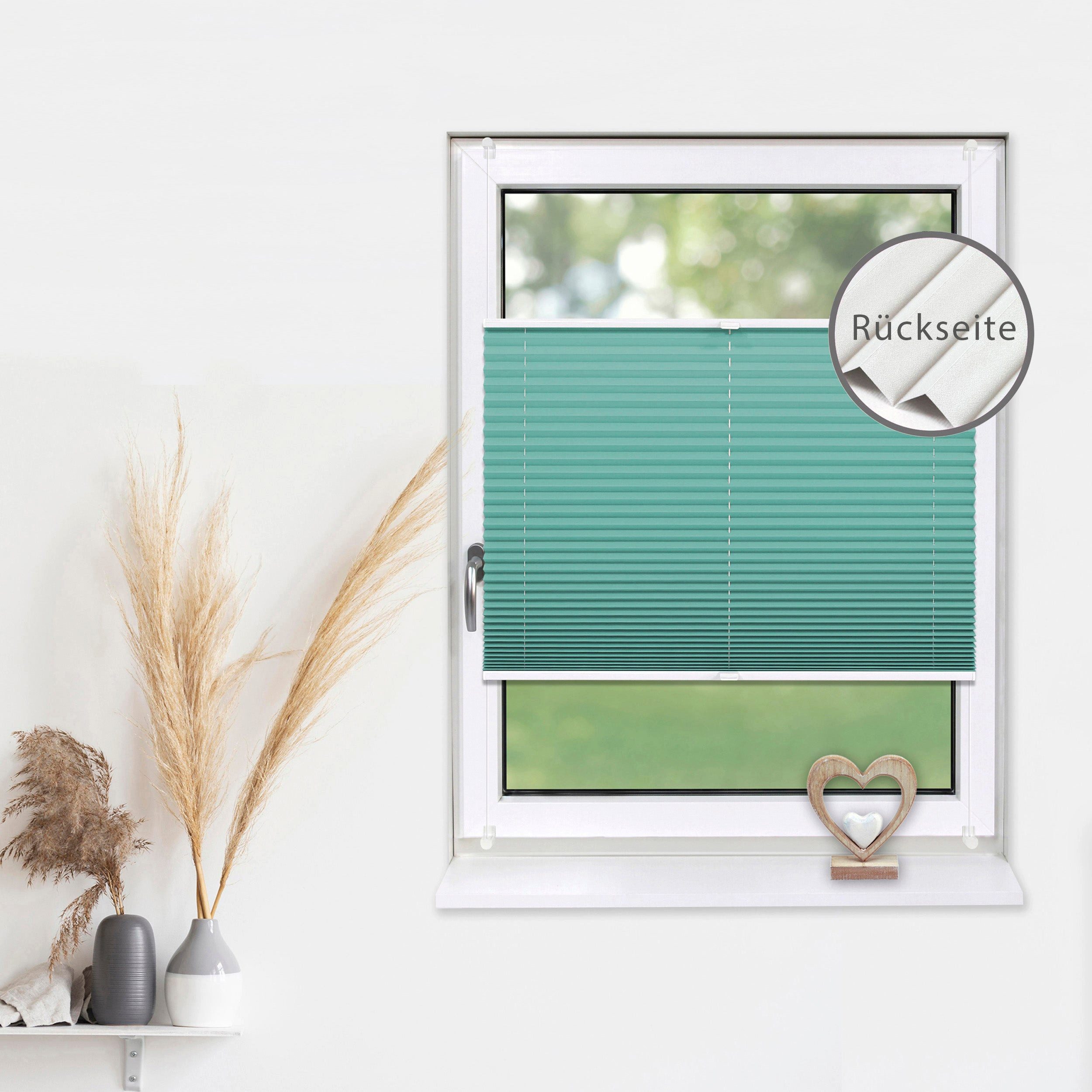 Deco-Raum Plissee Thermo Basic, abdunkelnd, Klemmträger, auf dem Fenster-/Türrahmen, Klemmfix, einfache Montage, in verschiedenen Farben und Größen ohne Bohren