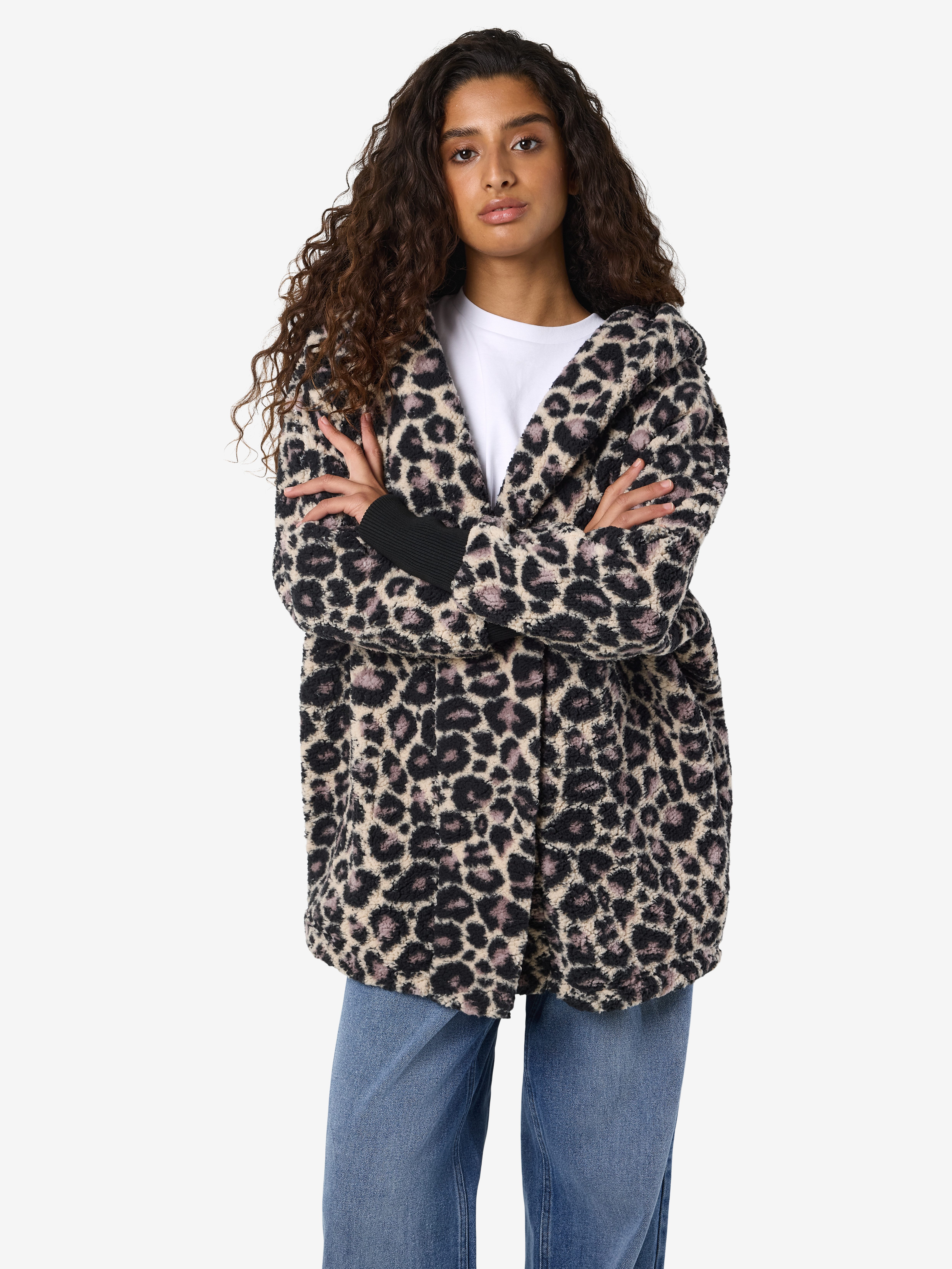 Noisy may Kurzmantel NMCUDDLE L/S COATIGAN AOP NOOS Kunstfaser