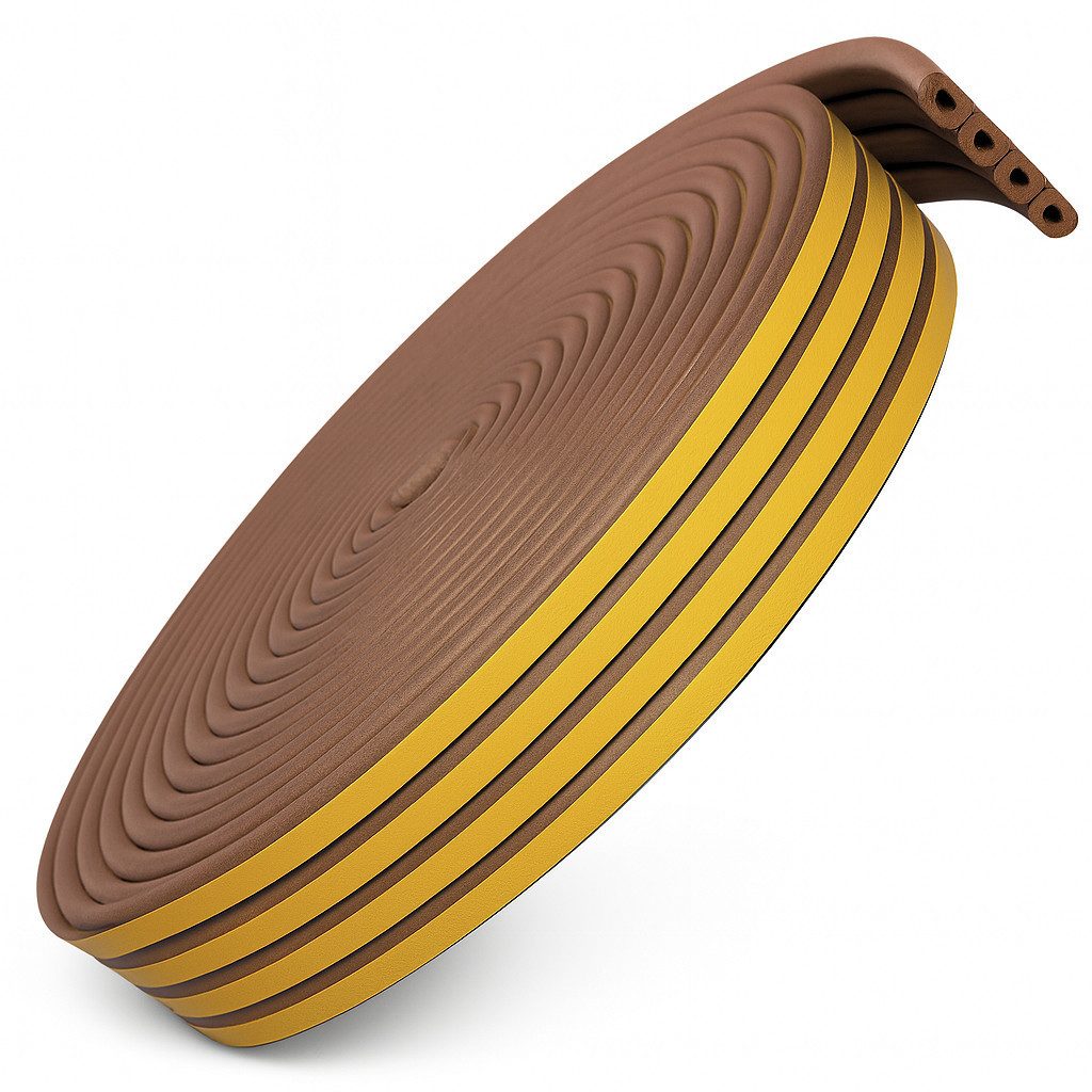 VABIONO Dichtungsband Fensterdichtung Türdichtung Zugluftdichtung Wärme- Geräuschdämmung 24m, (SELBSTKLEBEND, PREMIUM QUALITÄT), kostenloser Versand