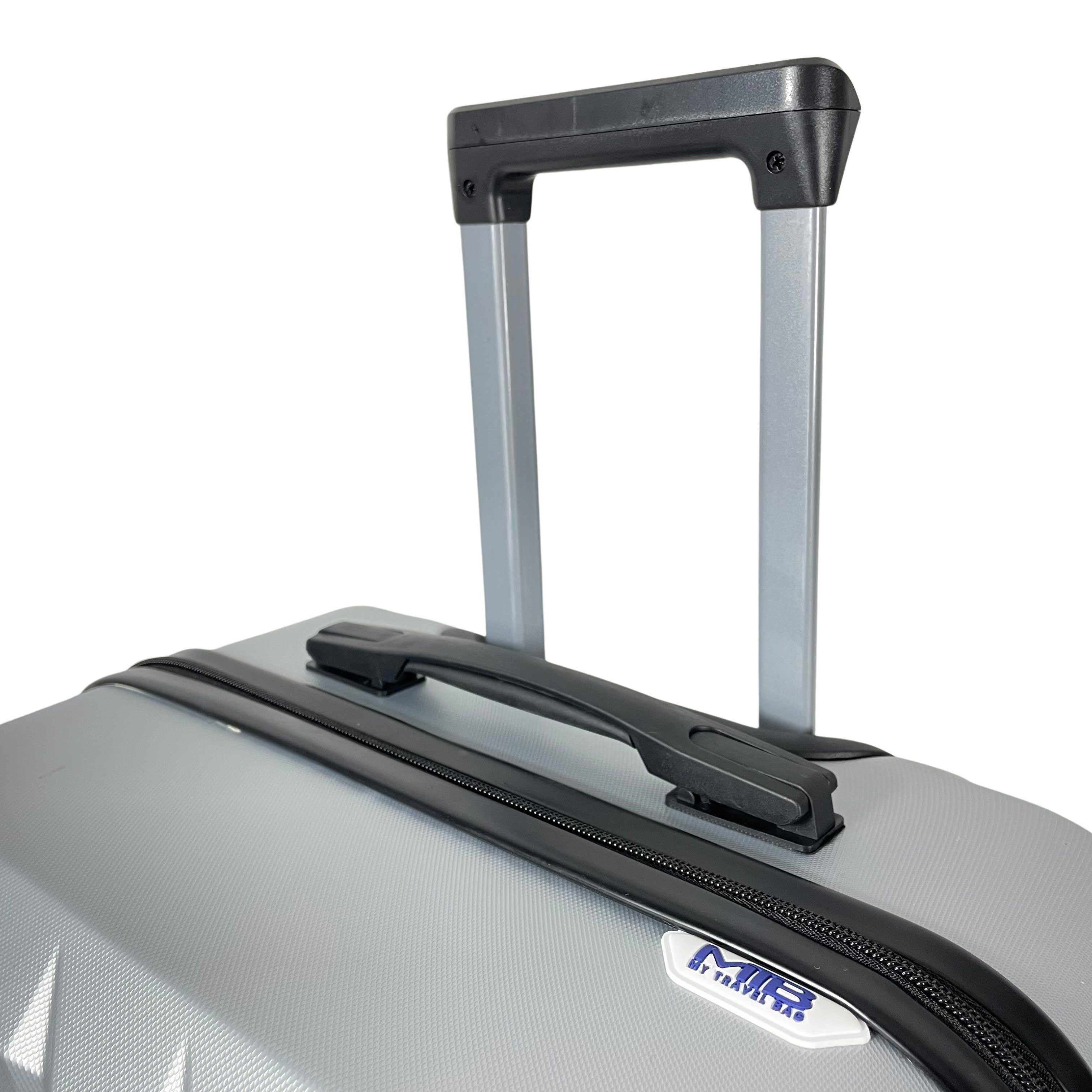 MTB Koffer Hartschalenkoffer ABS Reisekoffer Silber (Handgepäck-Mittel-Groß-Set)