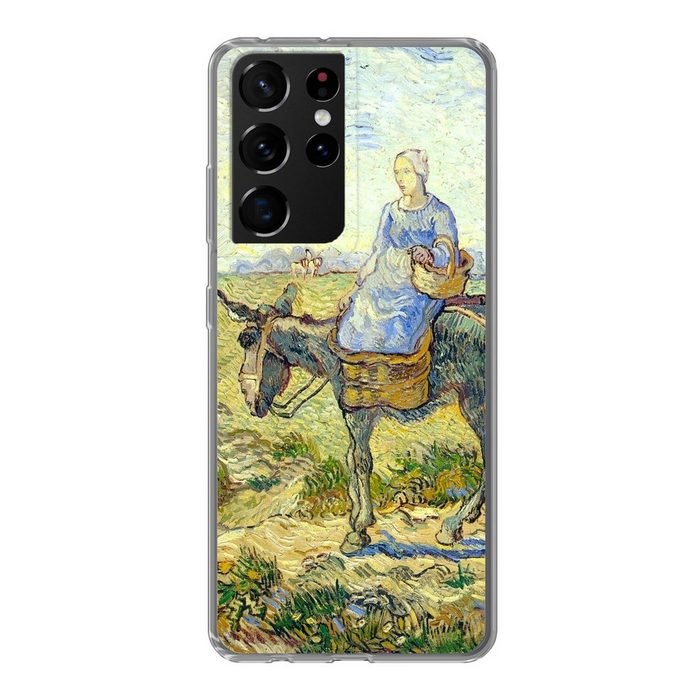 MuchoWow Handyhülle Bauernpaar geht zur Arbeit - Vincent van Gogh Phone Case Handyhülle Samsung Galaxy S21 Ultra Silikon Schutzhülle