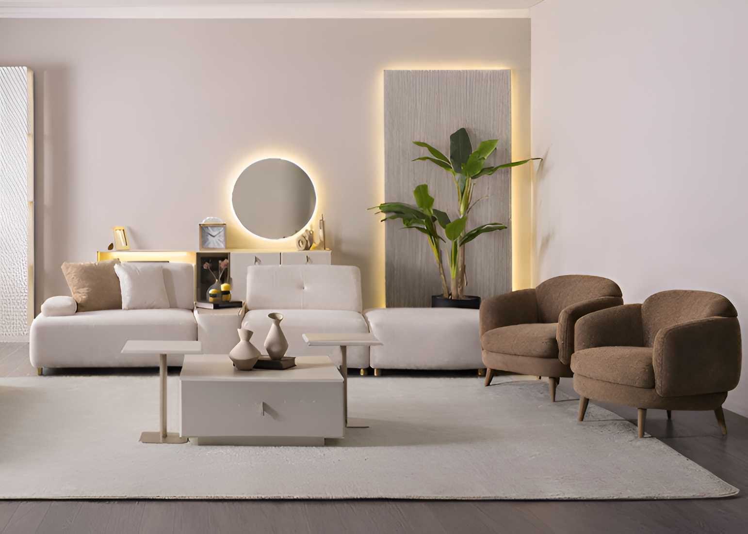 JVmoebel Sitzgruppe Sofa Sessel Stil modern Farbe beige gemütlich neu geräumig weich, (3-tlg)
