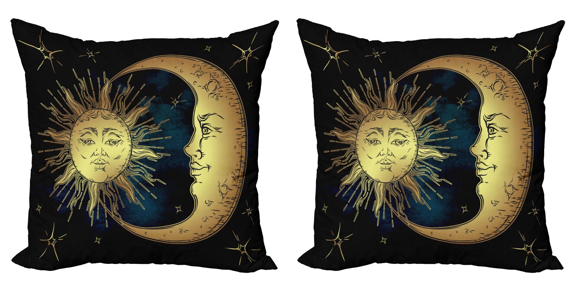 Doppelseitiger Modern Astrologie Mond Stück), Sonne Kissenbezüge (2 und Digitaldruck, Abakuhaus Accent