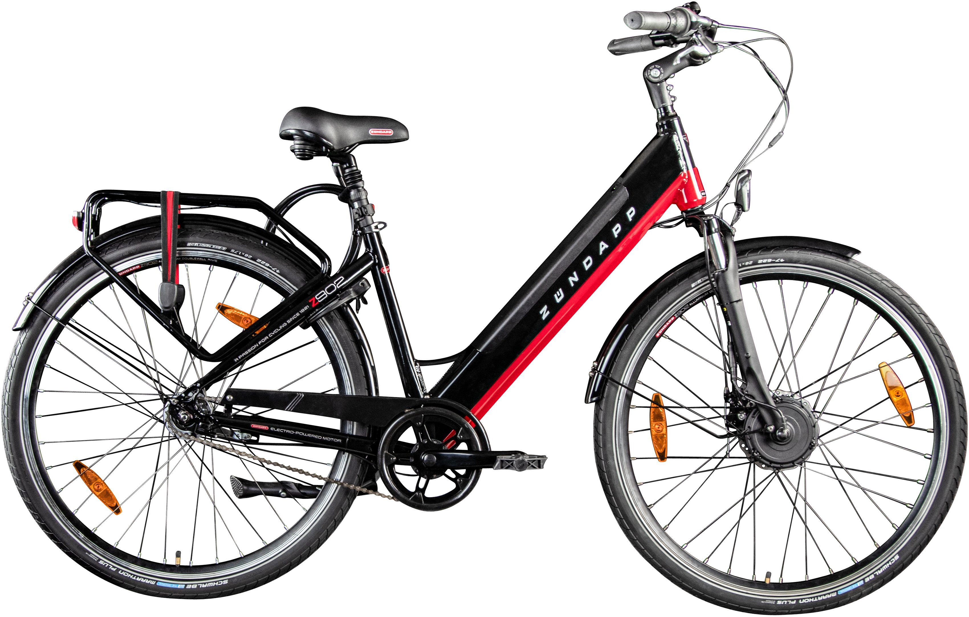 Zündapp E-Bike Cityrad Z902, 7 Gang Shimano Nexus Schaltwerk, Nabenschaltung, Frontmotor, 418 Wh, Pedelec, Elektrofahrrad für Damen u. Herren Zündapp E-Bike Cityrad Z902, 7 Gang Shimano Nexus Schaltwerk, Nabenschaltung, Frontmotor, 418 Wh, Pedelec, Elektrofahrrad für Damen u. Herren