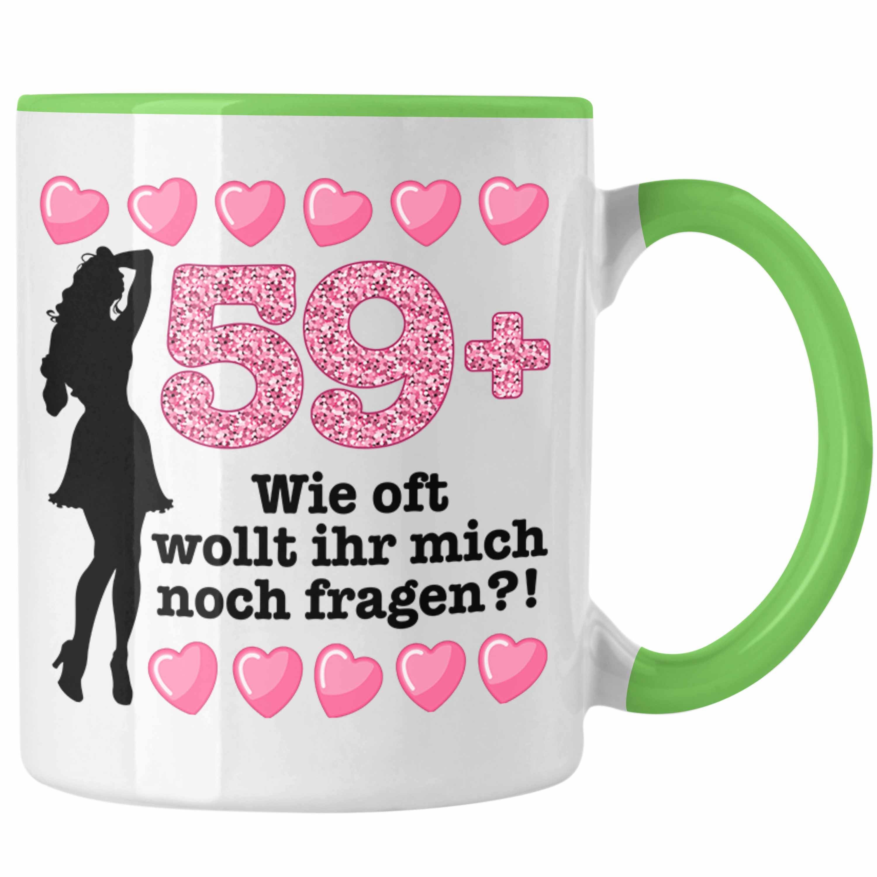 Trendation Tasse Trendation - 60. Geburtstag Frauen Tasse Geschenk Geschenkidee 60er Geburtstag Spruch Perfektion Mama Mutter Lustiger Spruch Witzig 59+ Grün