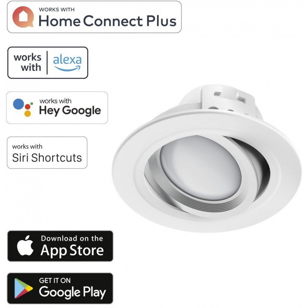 Hama Spezialleuchtmittel Hama WLAN LED-Einbauspot 5W weiß - Smart Home Licht, stimmungsvolles Licht