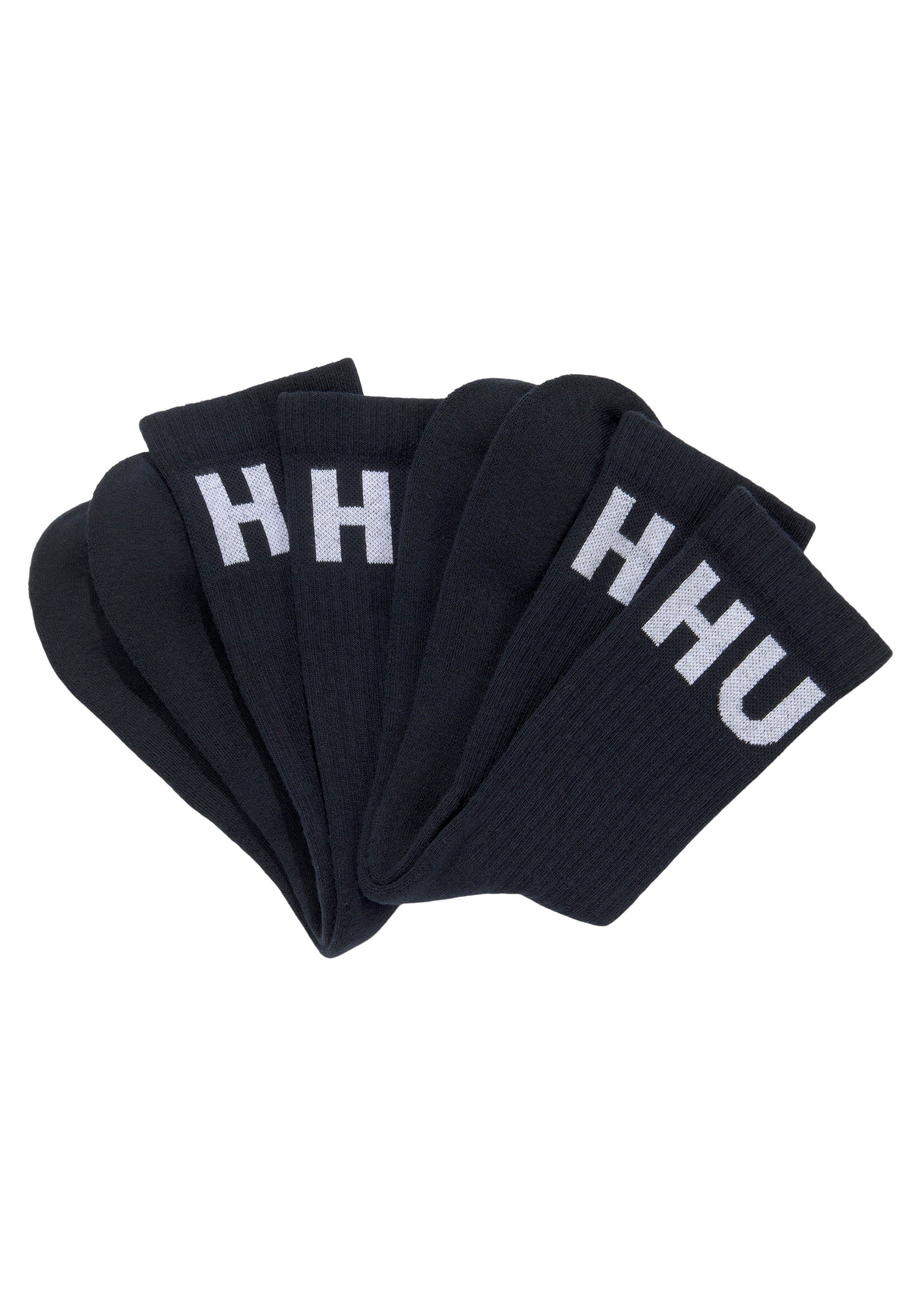 HUGO Socken 2P QS RIB ICONCOL CC (Packung, 2er Pack) mit eingestricktem HUGO Logo Dark Blue