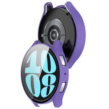 Wigento Smartwatch-Armband Für Samsung Galaxy Watch 6 44mm Integrierte Uhrenschutzhülle Case Lila