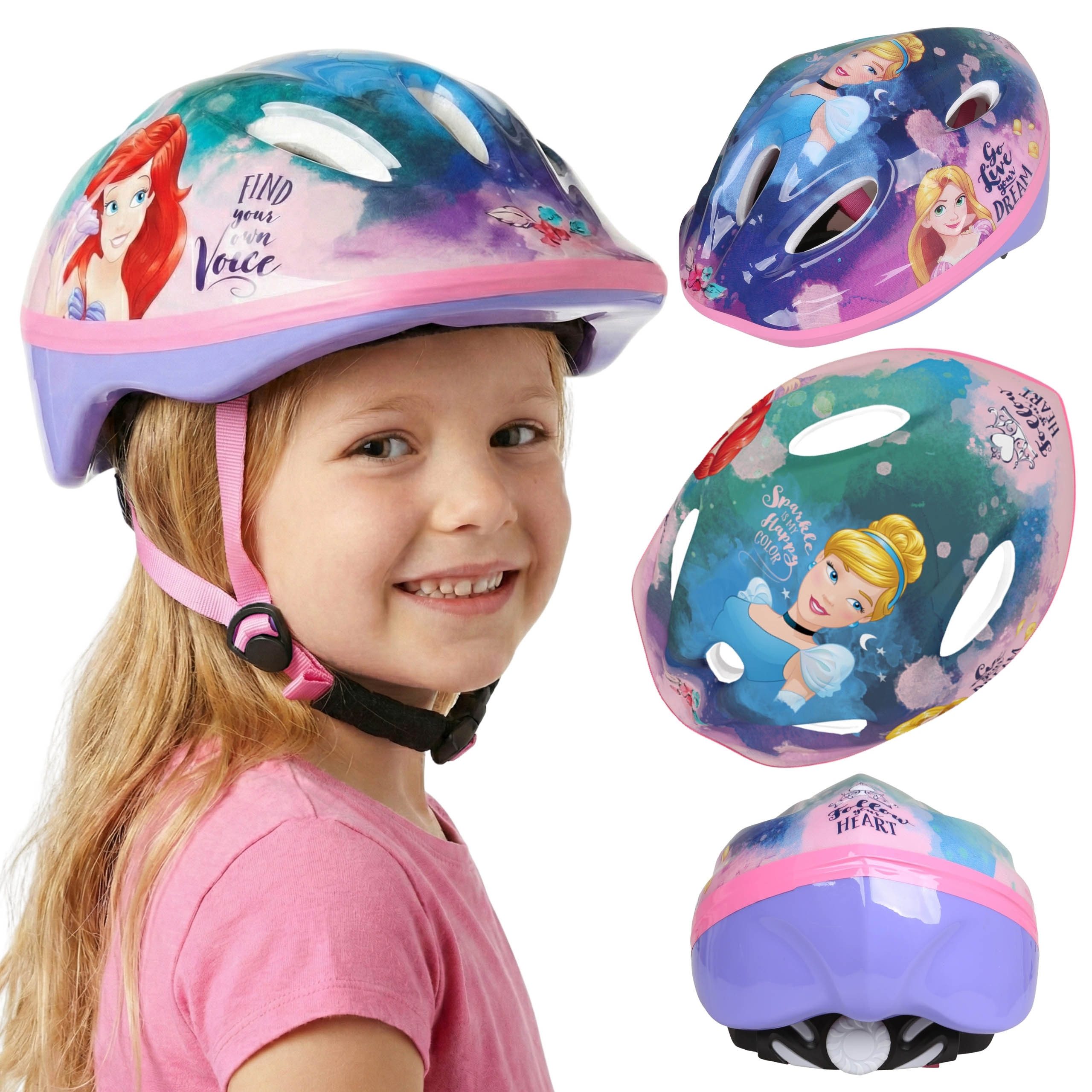 Disney Princess Fahrradhelm DISNEY Princess Kinder-Fahrradhelm für Mädchen verstellbar 52–56 cm