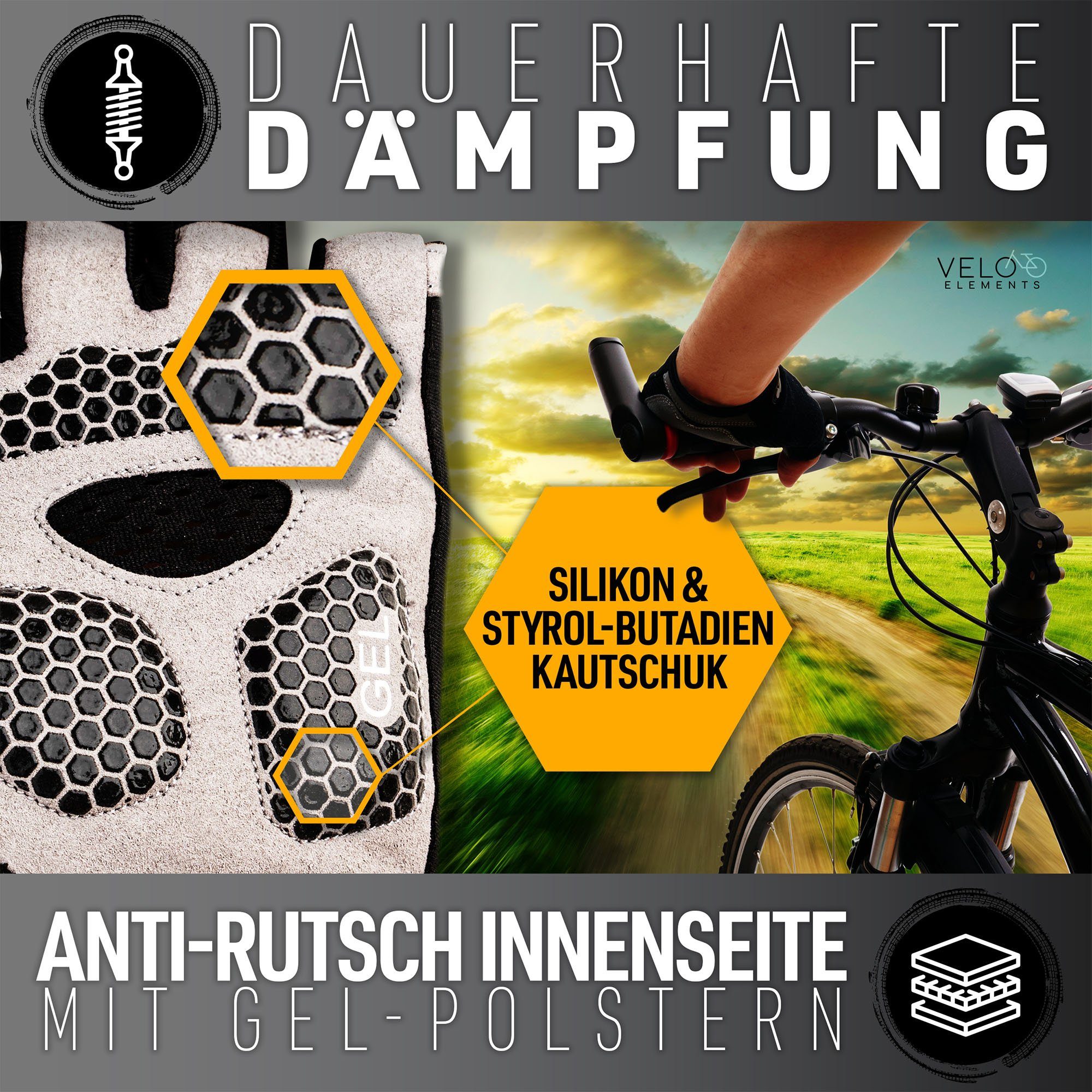 VELOElements® Fahrradhandschuhe Fahrradhandschuhe M