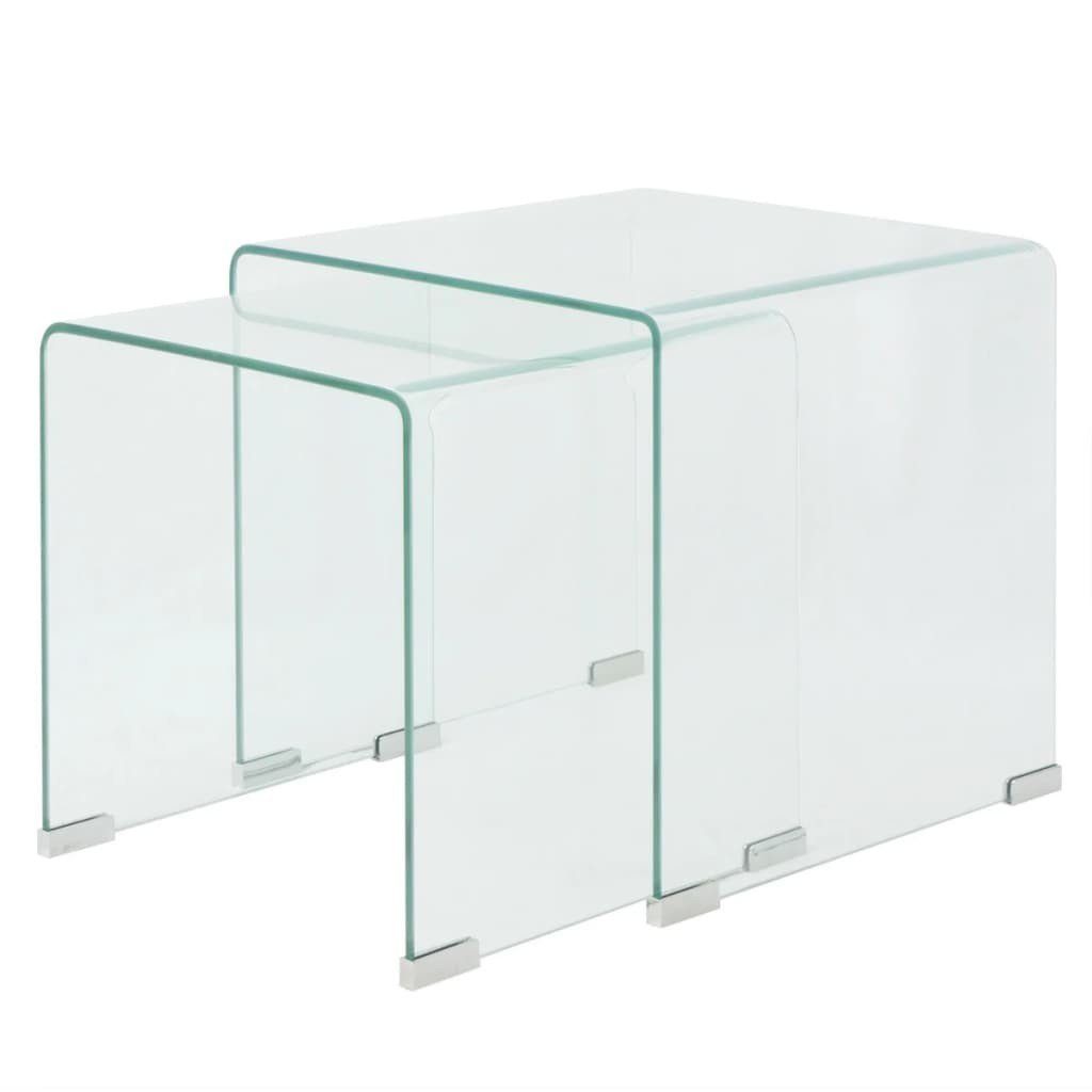tinkaro Beistelltisch BALLMIRA gehärtetem Glas Wohnzimmertische Transparent