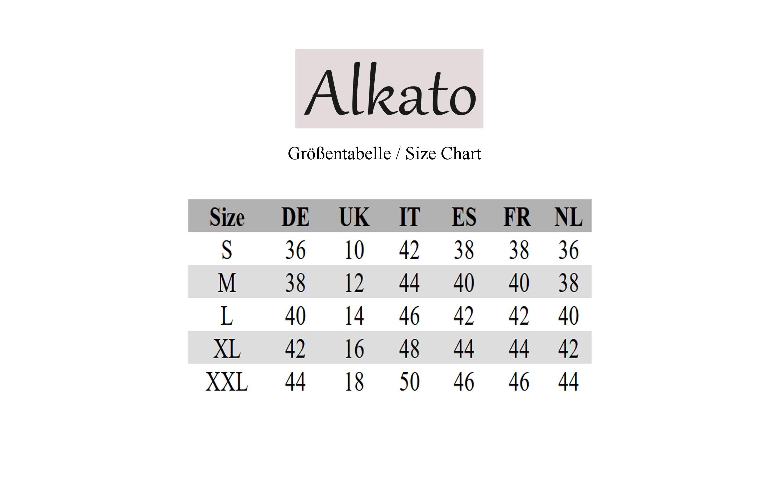 Alkato Longshirt Alkato Arm mit Rundhals Rot 3/4 Shirt Damen