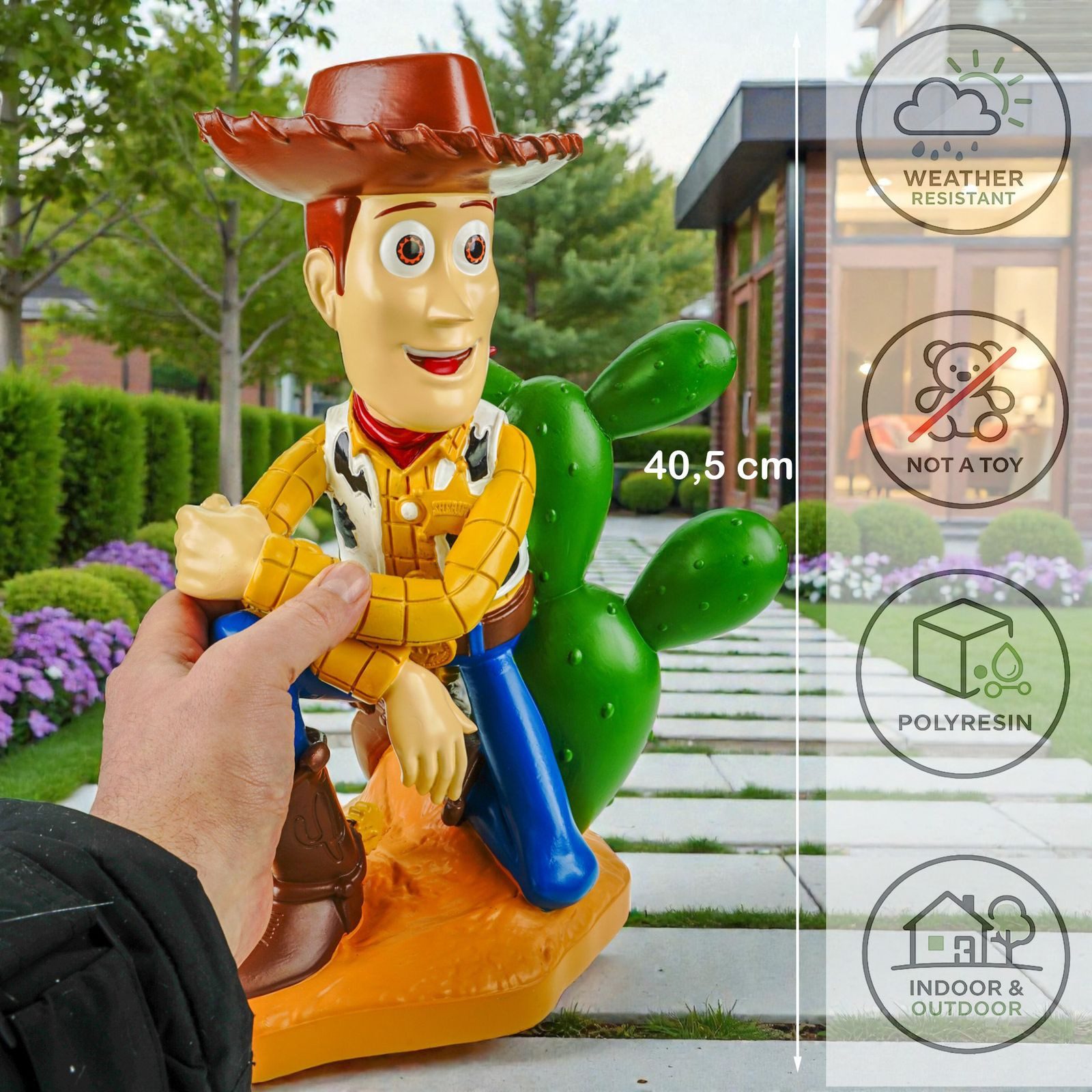Disney Gartenfigur Woody Toy Story Offiziell lizenzierte Disney Dekofigur 41cm Polyresin