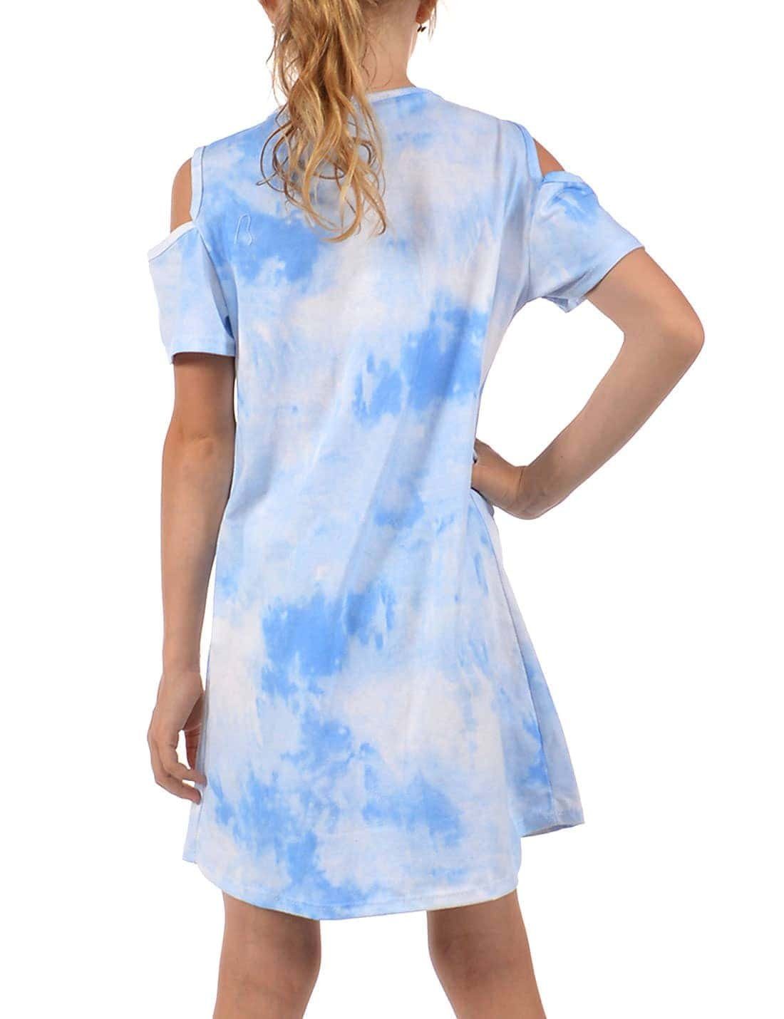 bequem Kleid Wende Paillettenkleid (1-tlg) Pailletten Einhorn-Motiv zu tragen Mädchen Batik KMISSO Blau