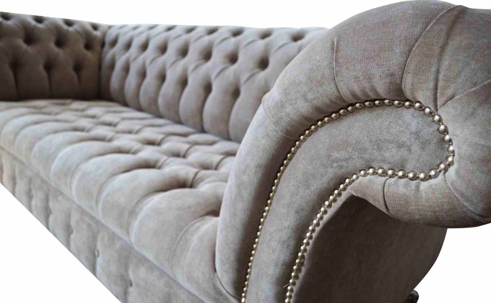 Couch JVmoebel Sofa Teile, Europe Grau Sitzpolster Dreisitzer Couchen Sofa 1 In Chesterfield Möbel Made Neu,