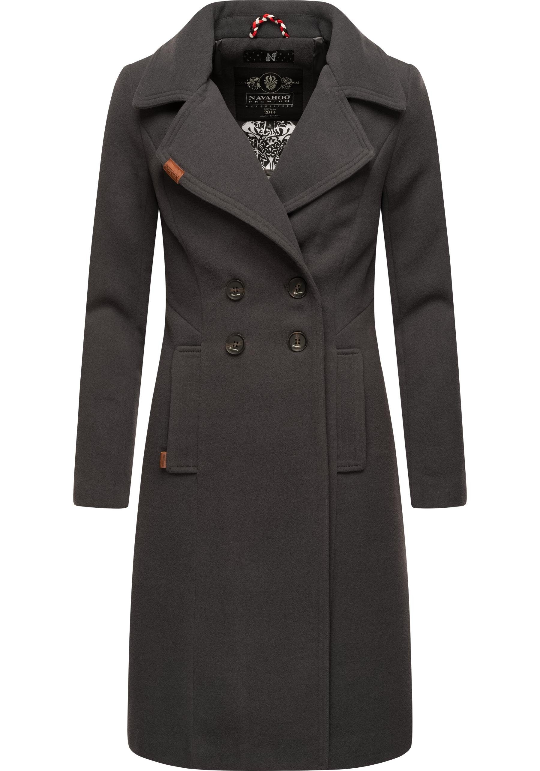 Navahoo Wintermantel Wooly edler Damen Trenchcoat in Wollmantel-Optik günstig online kaufen