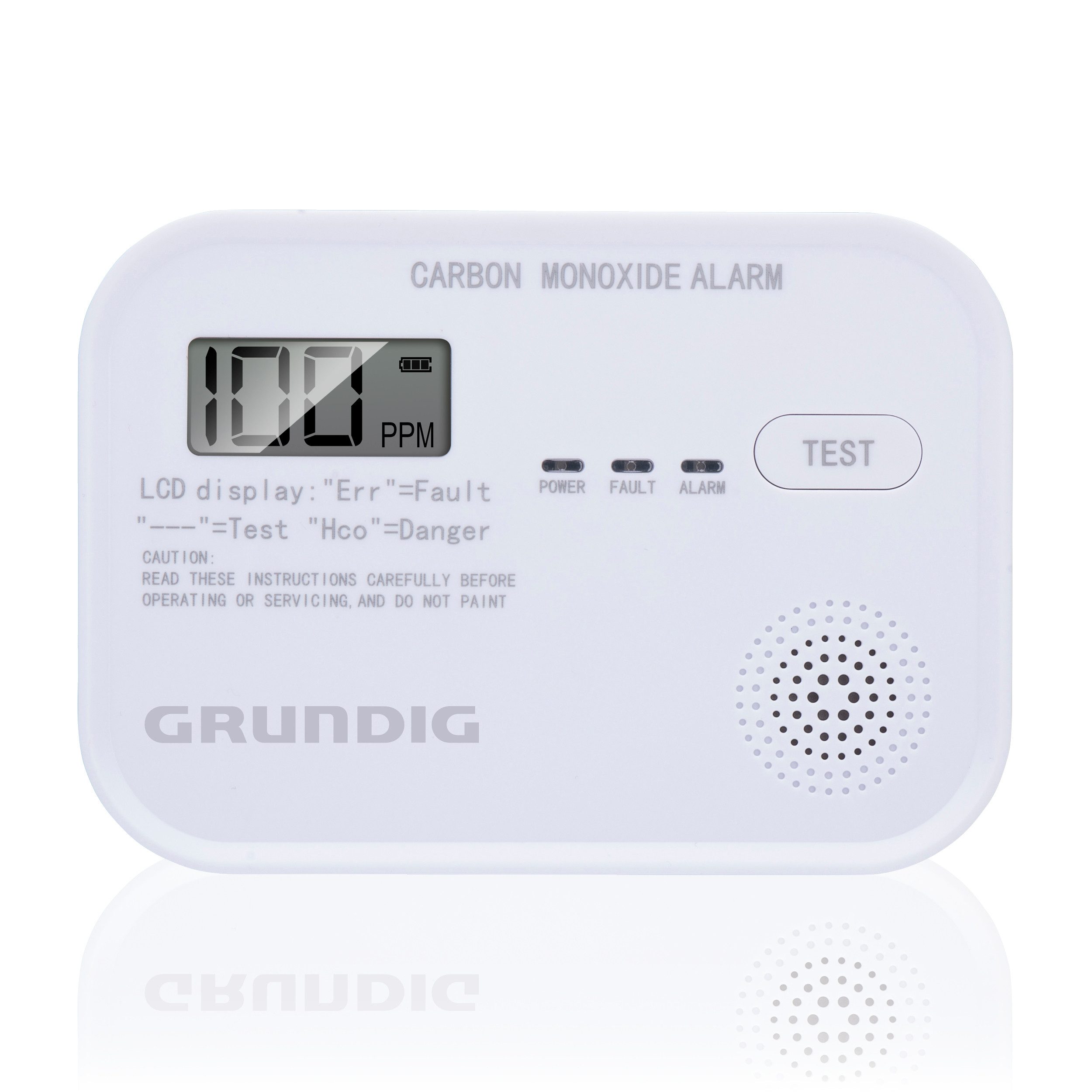 Grundig Grundig Kohlenmonoxid melder 10 Jahre Sensor – CO Melder Rauchmelder