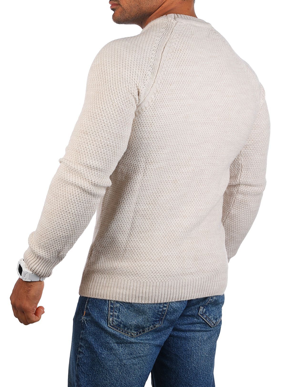 CARISMA Strickpullover Herren mittelgrob gestrickt einfarbig klassisch trendiger Strick 7945