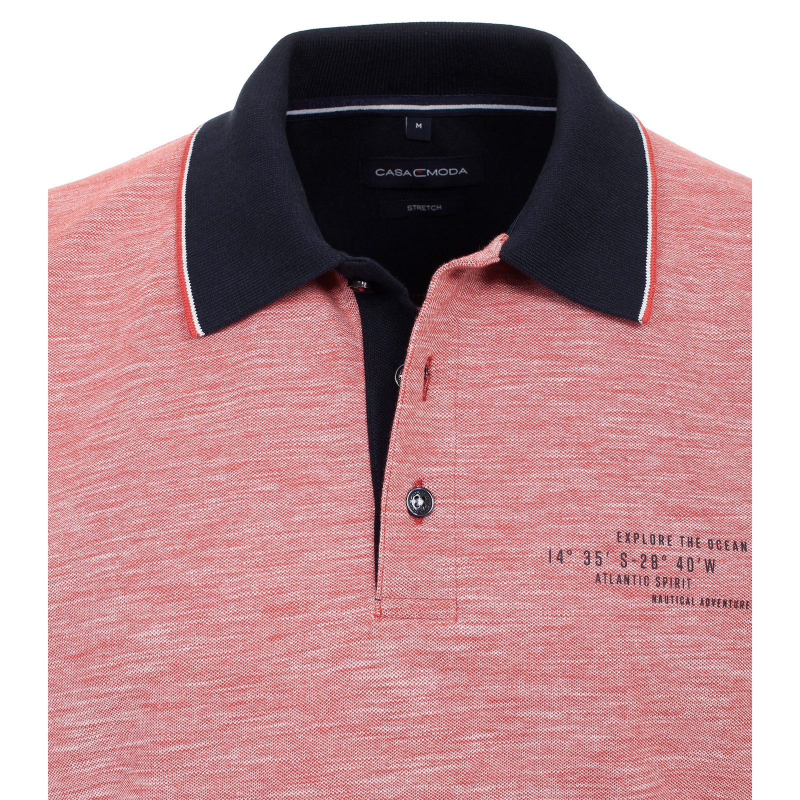 CASAMODA Poloshirt CasaModa Stretch-Polo rot melange günstig online kaufen