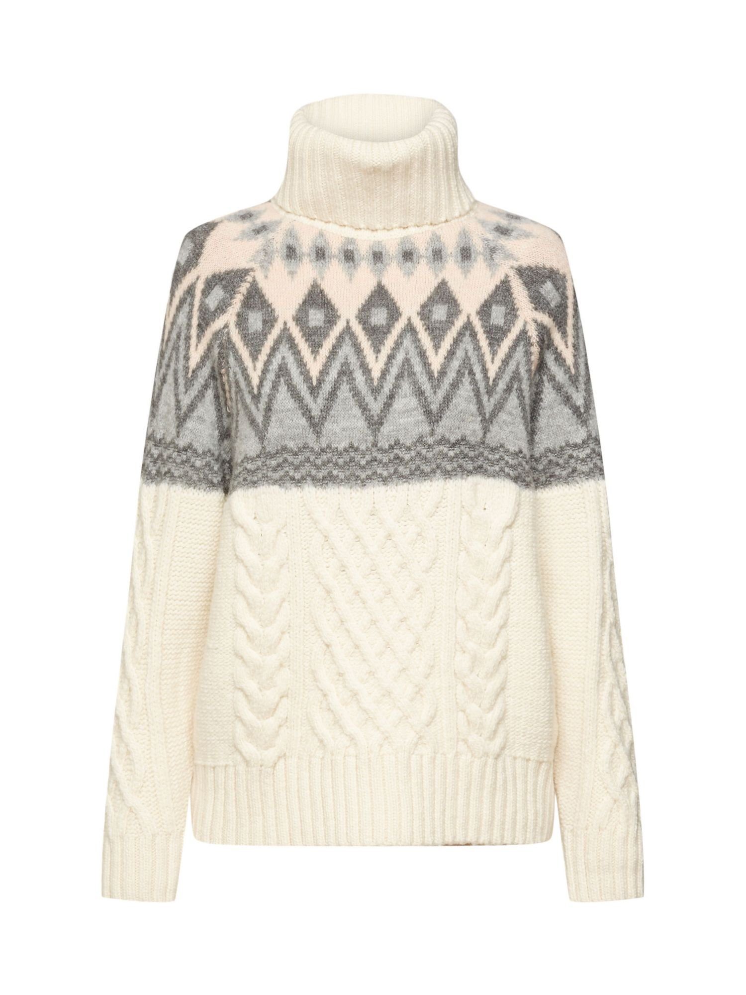 WHITE aus mit Jacquard-Strick Rollkragenpullover Rollkragenpullover Wolle Esprit OFF