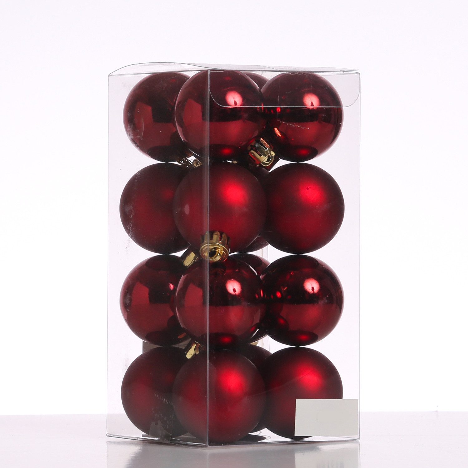 MARELIDA Weihnachtsbaumkugel Christbaumkugeln Weihnachtskugeln bruchfest 4cm weinrot 16er Set (16 St)