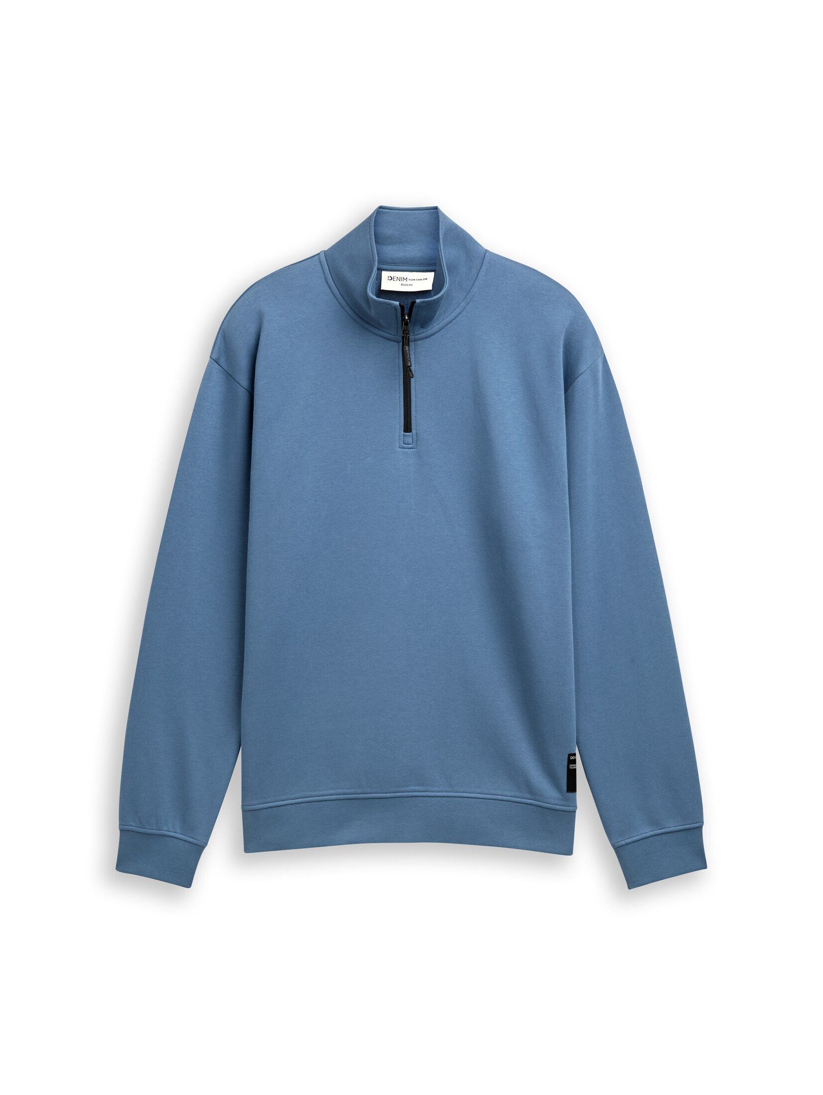 TOM TAILOR Denim Sweatshirt Strick & Sweatshirts Troyer Sweatshirt mit Logo-Badge