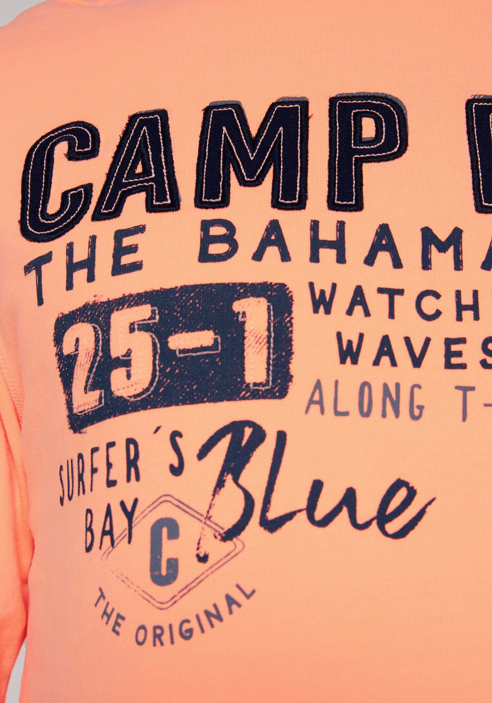 CAMP DAVID Kapuzensweatshirt mit neon sunset Schriftzügen