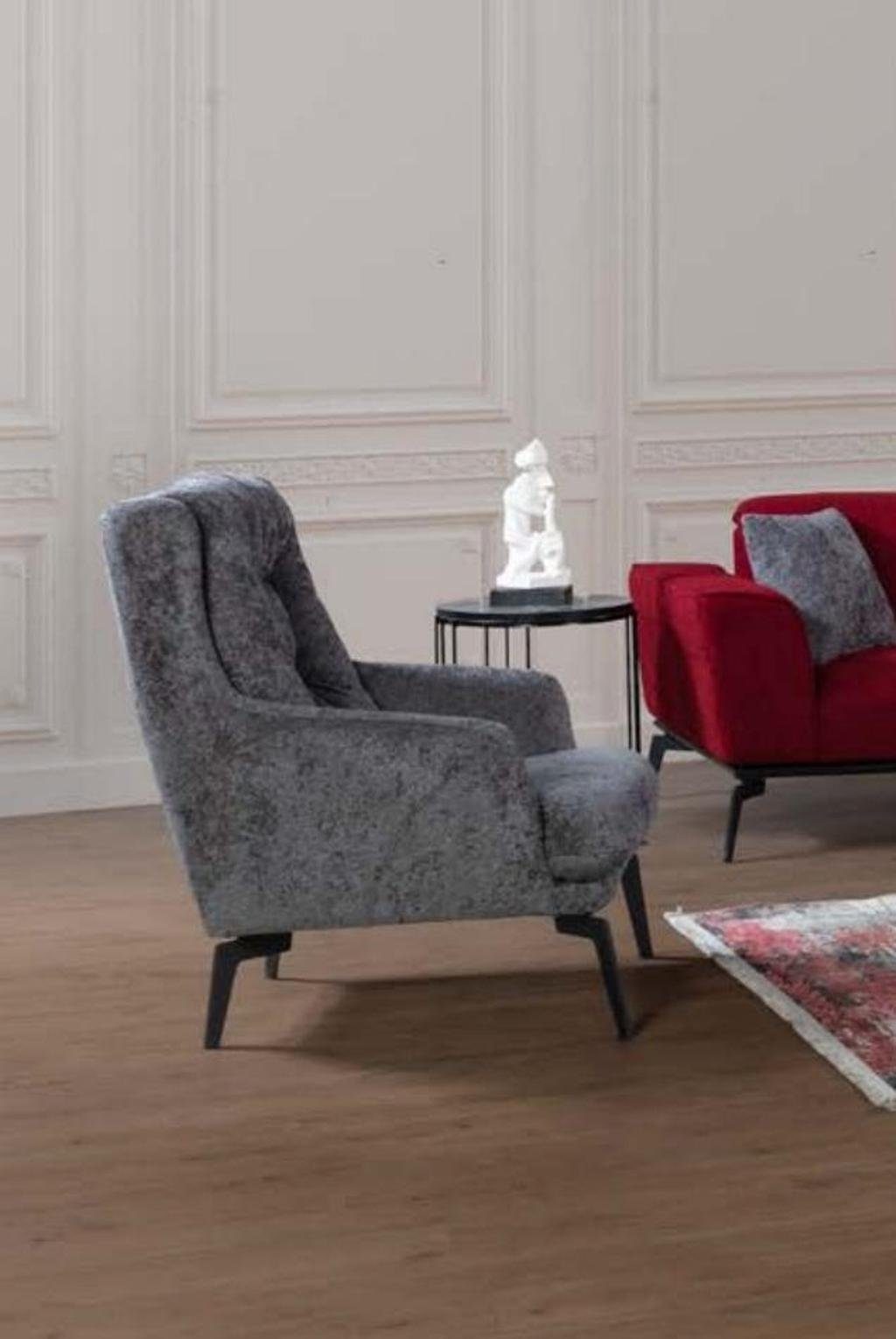 JVmoebel Sessel, Sessel grau Moderne Einsitzer Designer Einsitzer Wohnzimmer Möbel