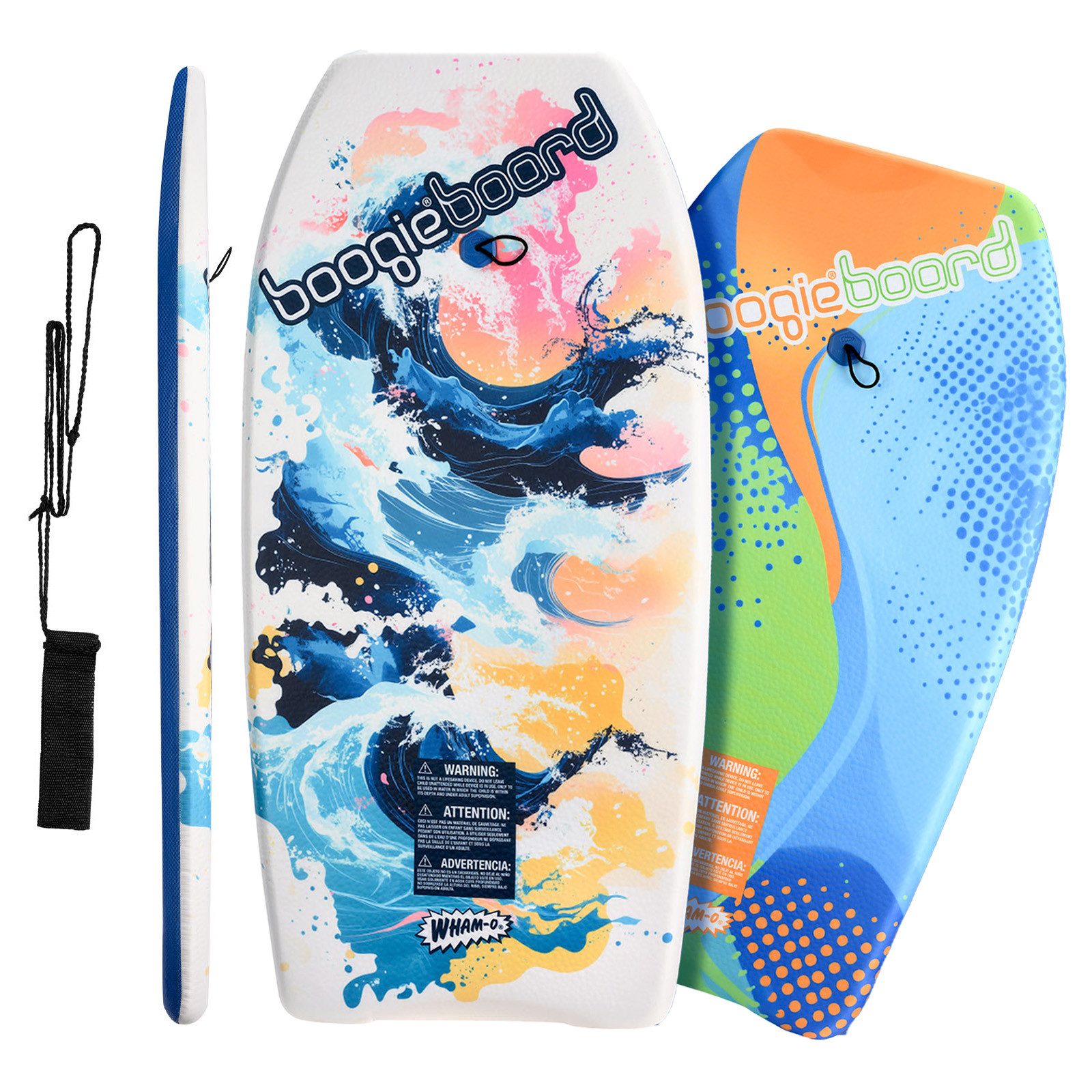 WHAM-O Bodyboard Kurve & Welle Boogie Board, Bodyboard, Mit Fangriemen, rutschfest, leicht, für Kinder, Grafikdesign