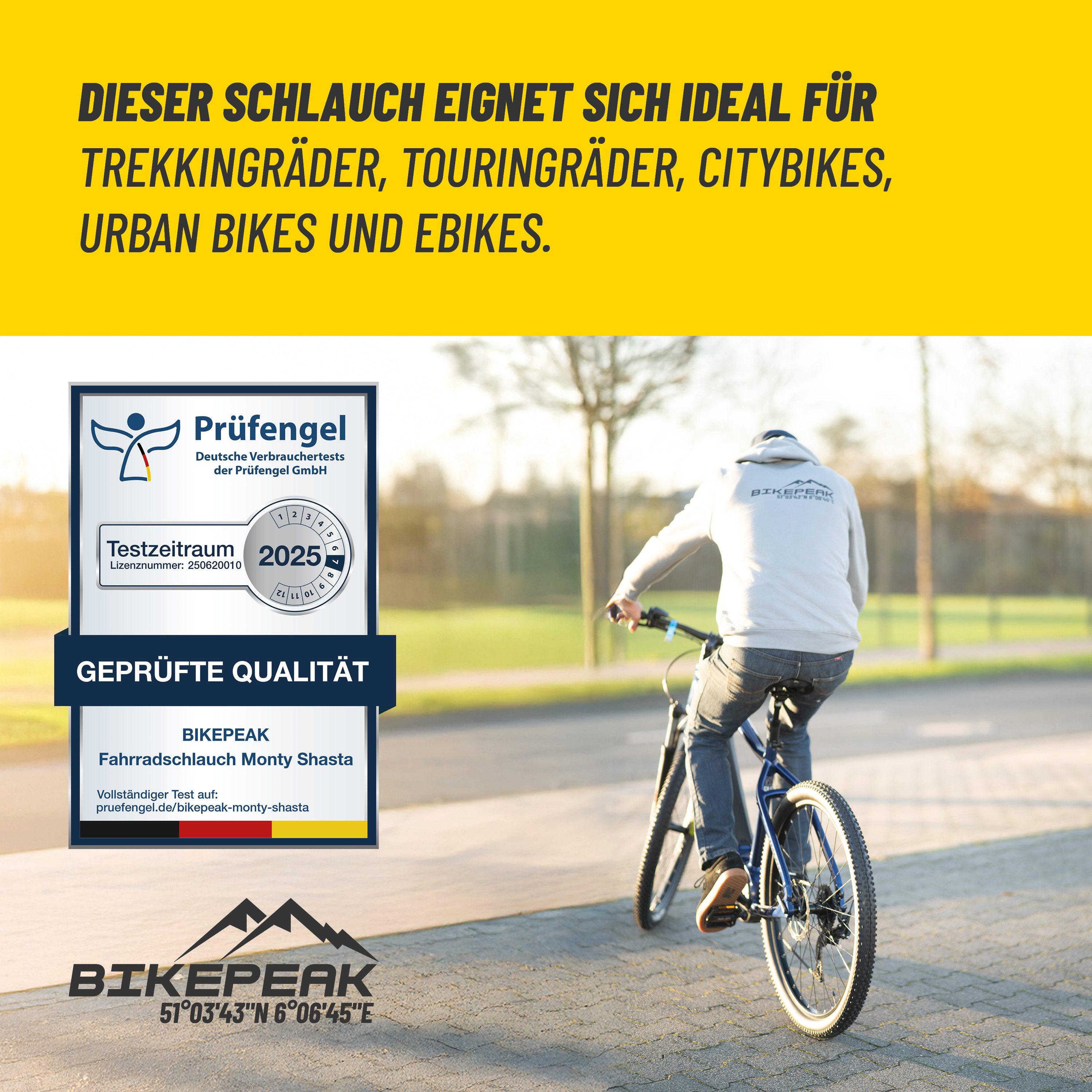 BikePeak Fahrradschlauch BikePeak 2x Fahrradschlauch Monty Shasta City 28" SV 28/47-622/635