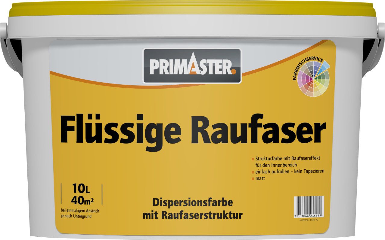 Primaster Wandfarbe Primaster Flüssige Raufaser 10 L weiß