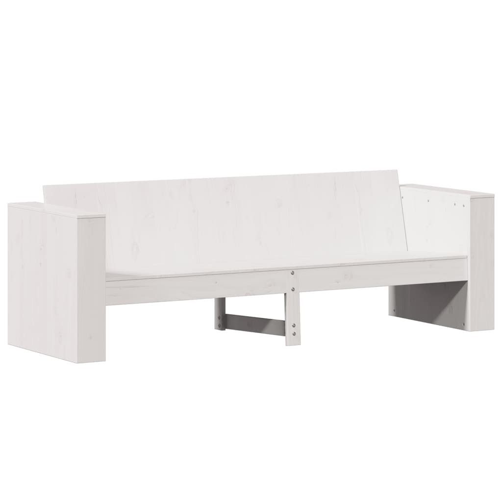 vidaXL Loungesofa Gartensofa 3-Sitzer Weiß 189x60x62 cm Massivholz Kiefer