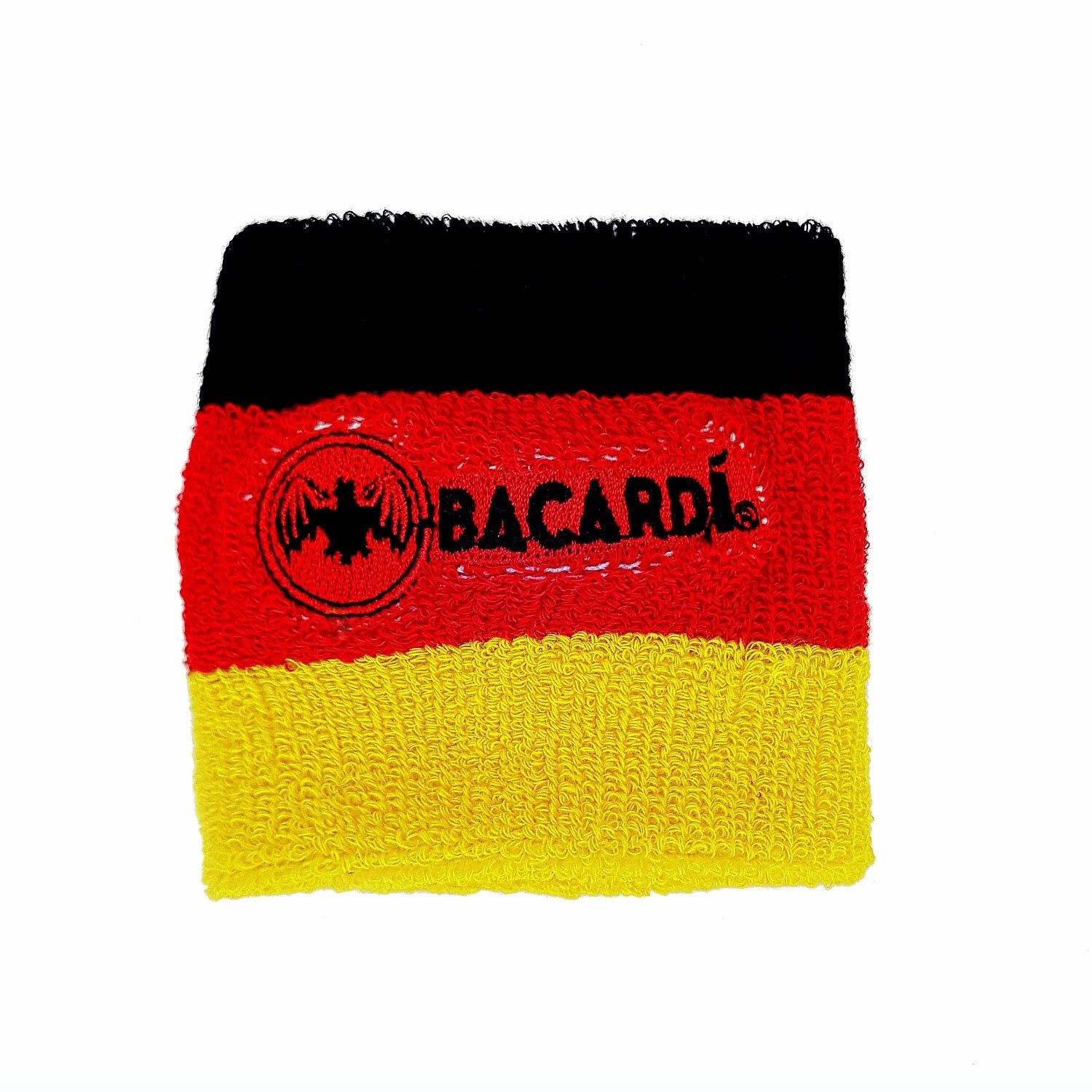 Mixcompany Schweißband 2x Bacardi Bar Glas Kapitänsband Armband Schweißband in schwarz,rot