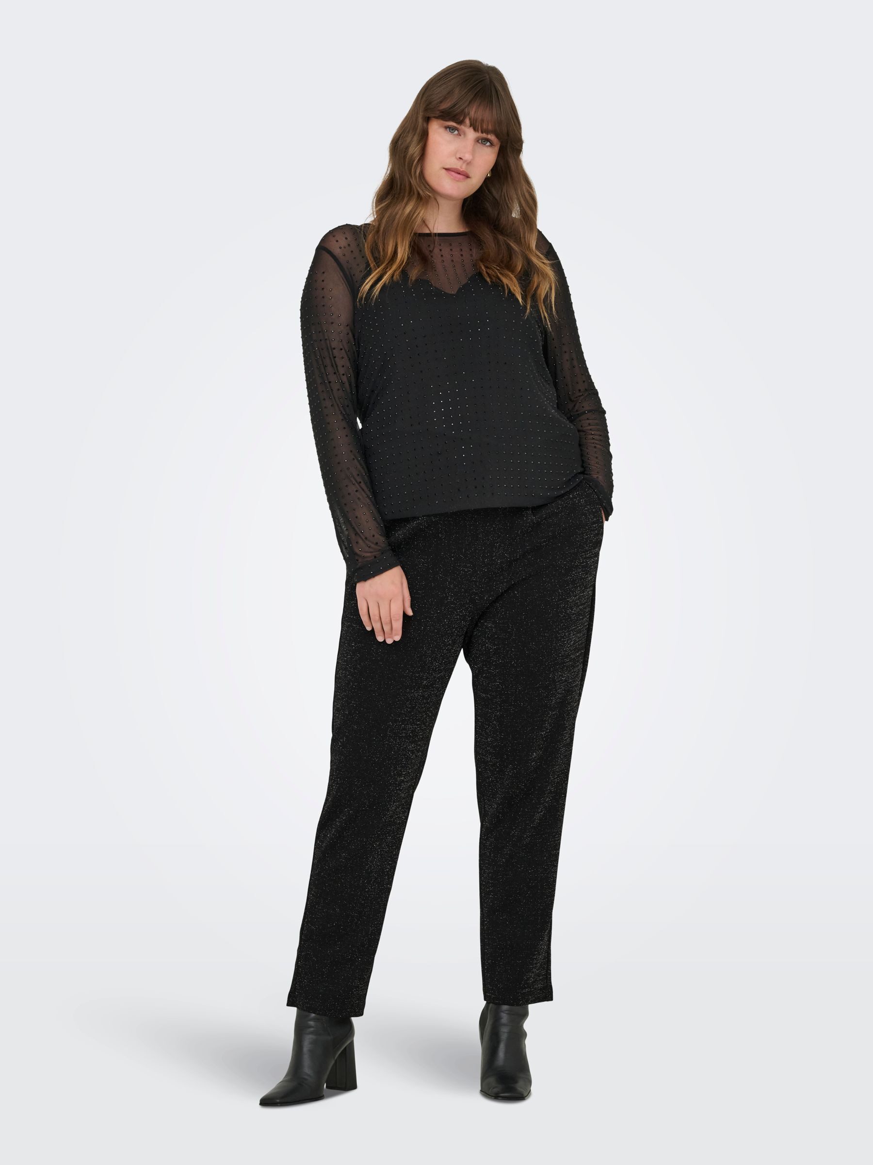 ONLY CARMAKOMA Jogginghose CARPOPTRASH-ALYA EASY GLIT PANT NOOS mit Glitzereffekt